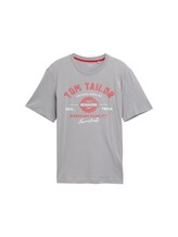 Ausgewählt, T-Shirt mit Logo-Print von Tom Tailor, grau