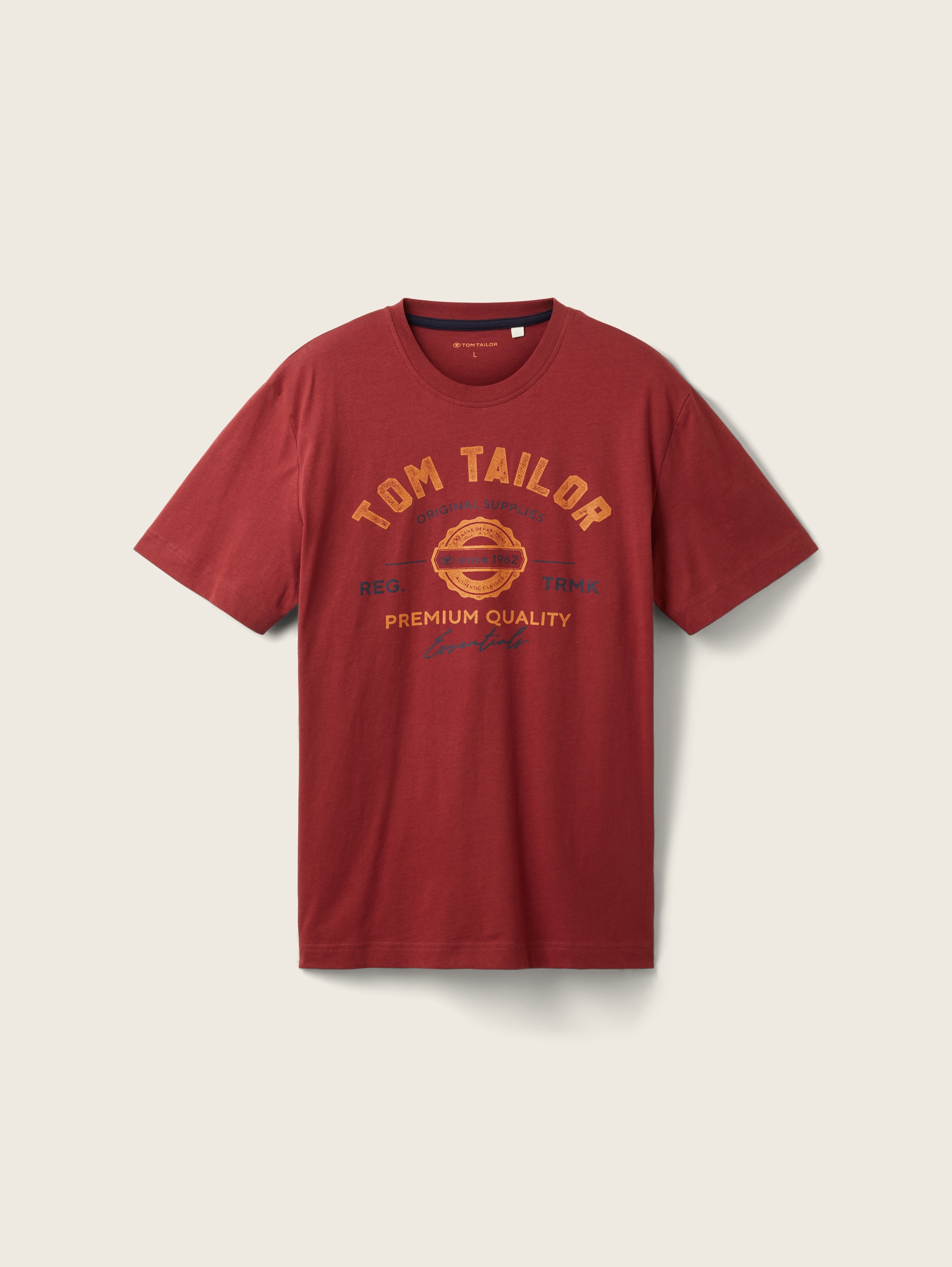 T-Shirt mit Logo-Print - burned bordeaux red - Vorder-Produkt-Ansicht