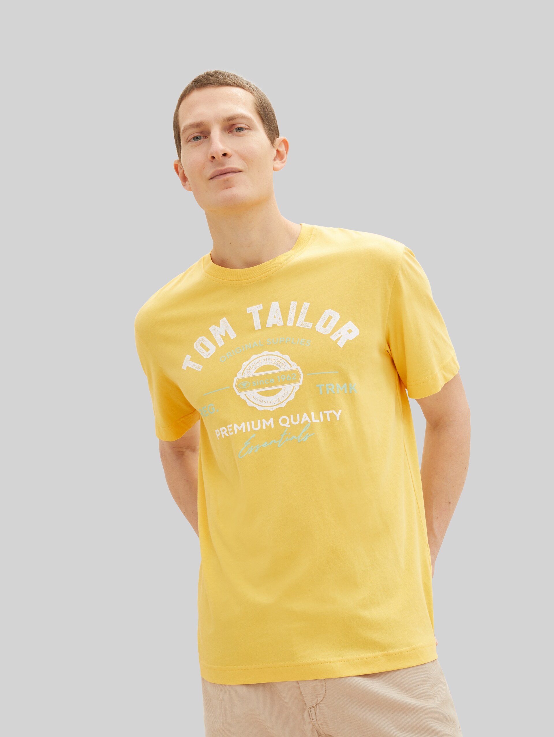 T-shirt met logo-opdruk - sunny yellow