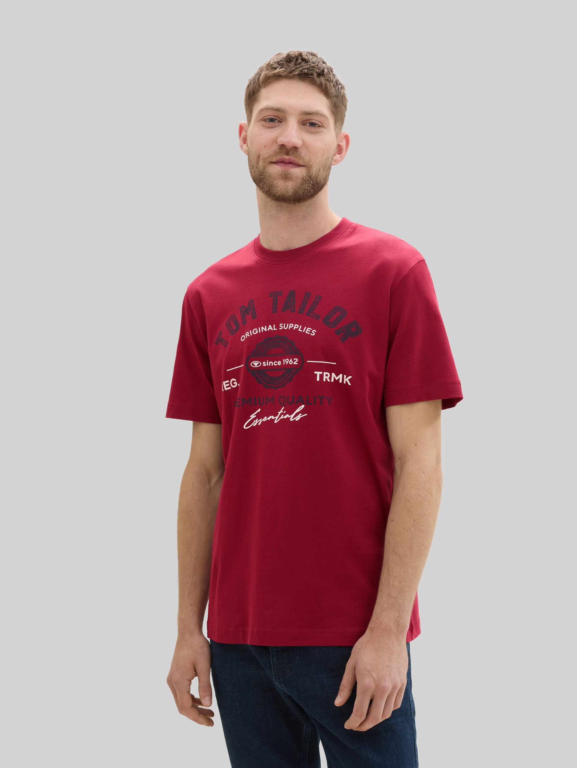 T-shirt met logo print - Deep Red