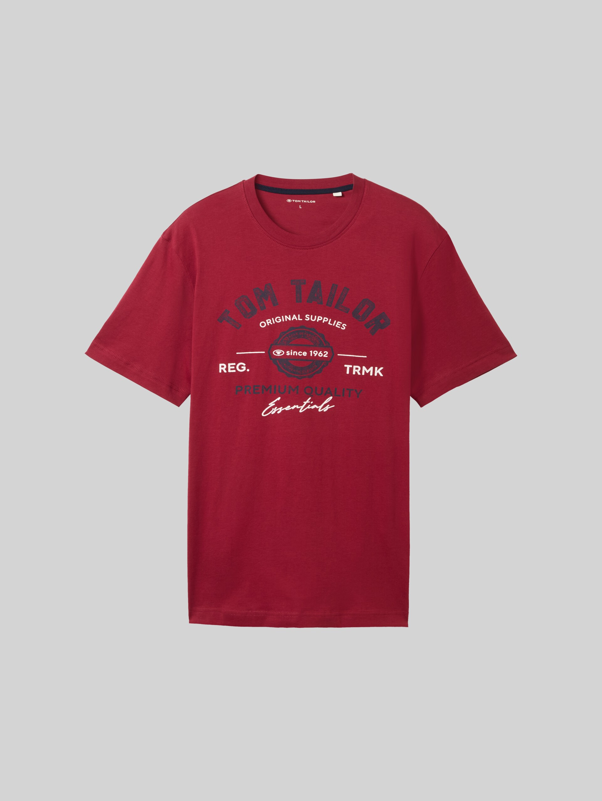 T-shirt met logo print - Deep Red - Product vooraanzicht