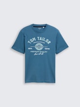 T-shirt with logo print - real teal blue - Front product view