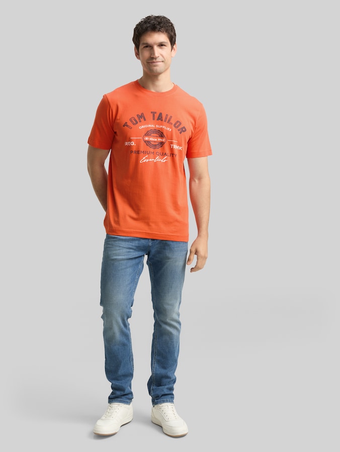 T-Shirt mit Logo-Print von Men, pale red