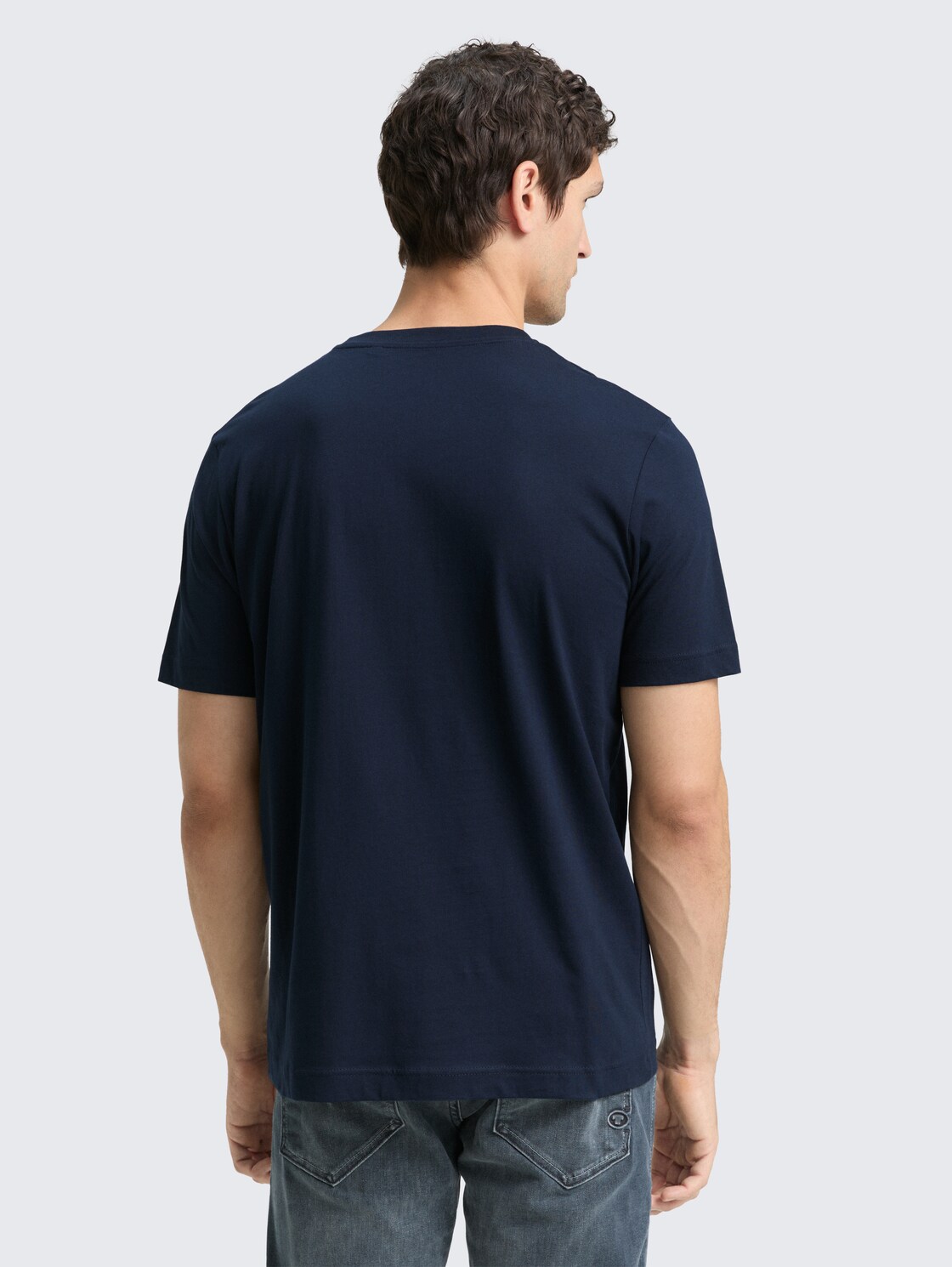 T-Shirt mit Logo-Print - dark blue silhouette - Auschnitt Model-Rückansicht