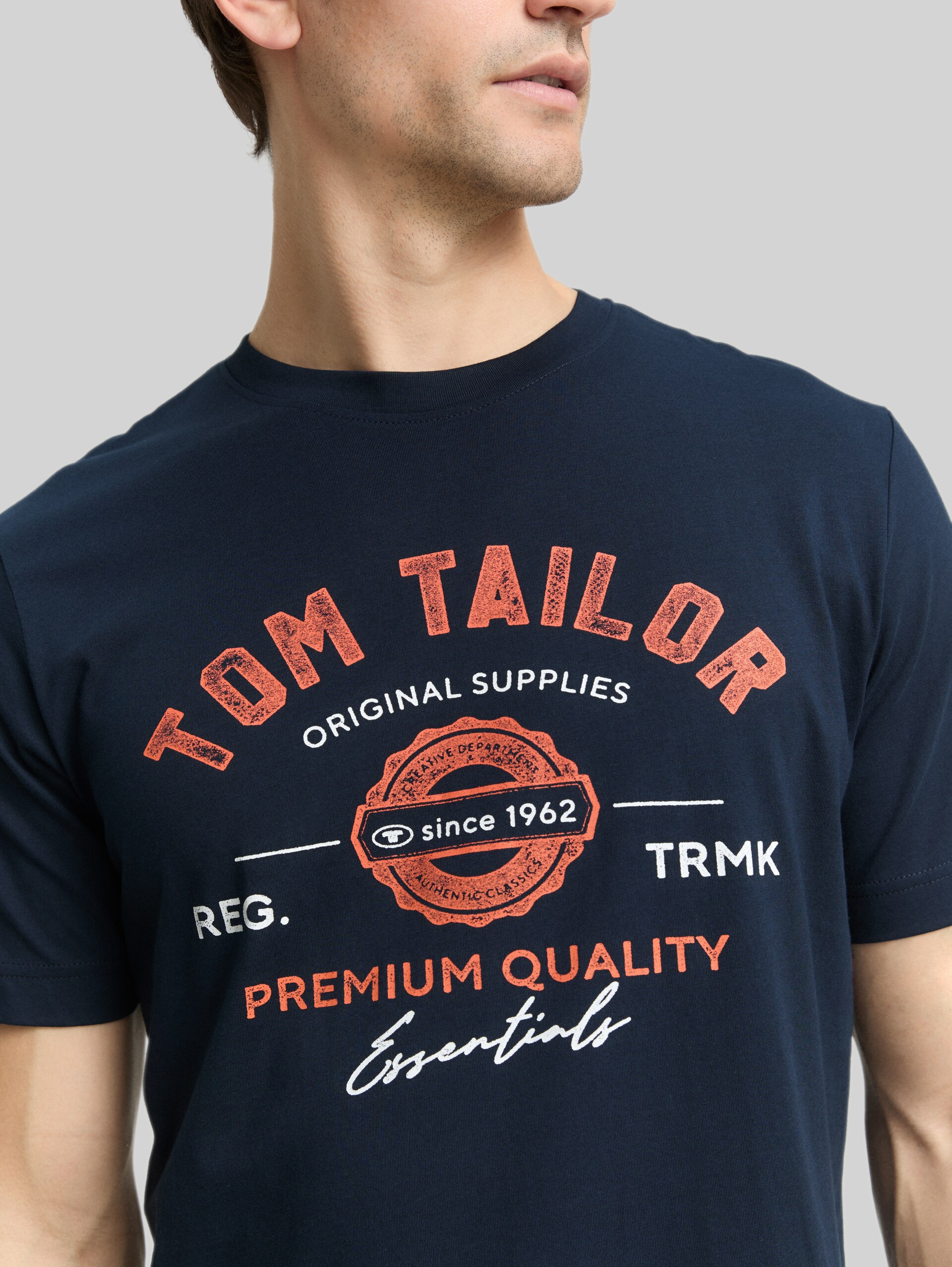 T-Shirt mit Logo-Print - dark blue silhouette - Detail-Model-Ansicht