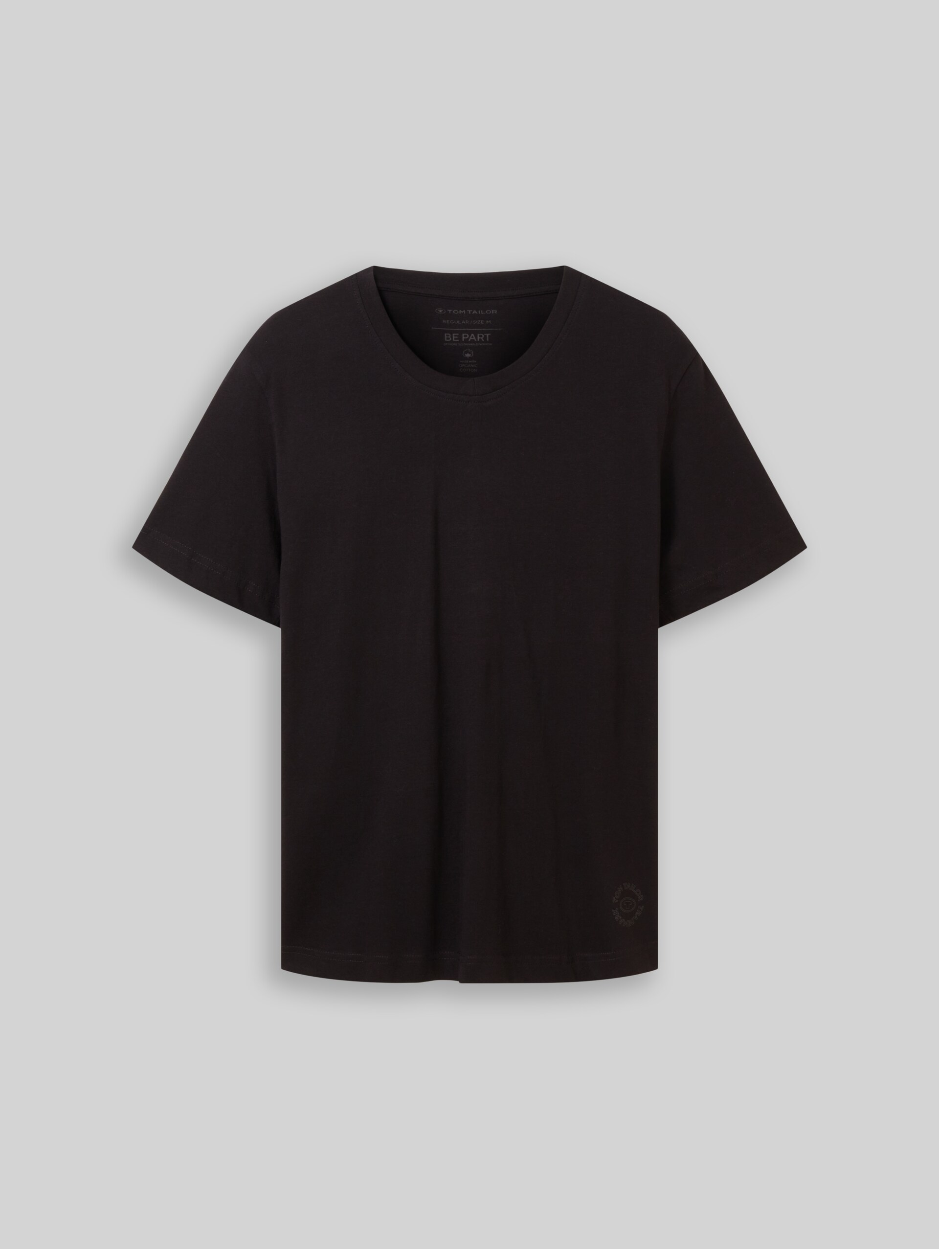 Basic T-shirt in een 2-pack met V-hals - Black - Product vooraanzicht