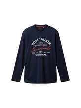 Geselecteerd, T-shirt met lange mouwen en logo-print door Tom Tailor, 
