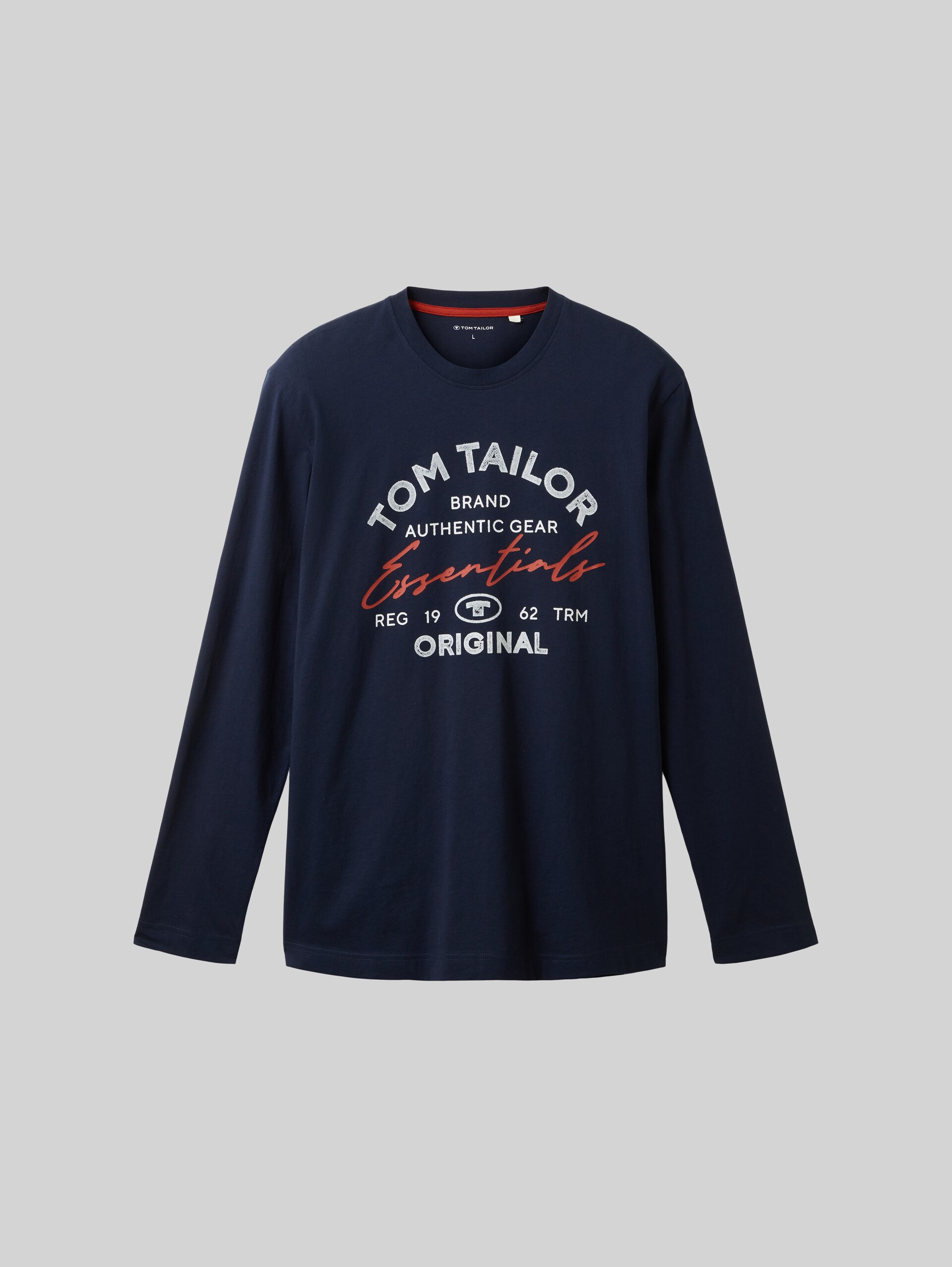 T-shirt met lange mouwen en logo-print - Dark Shadow - Product vooraanzicht