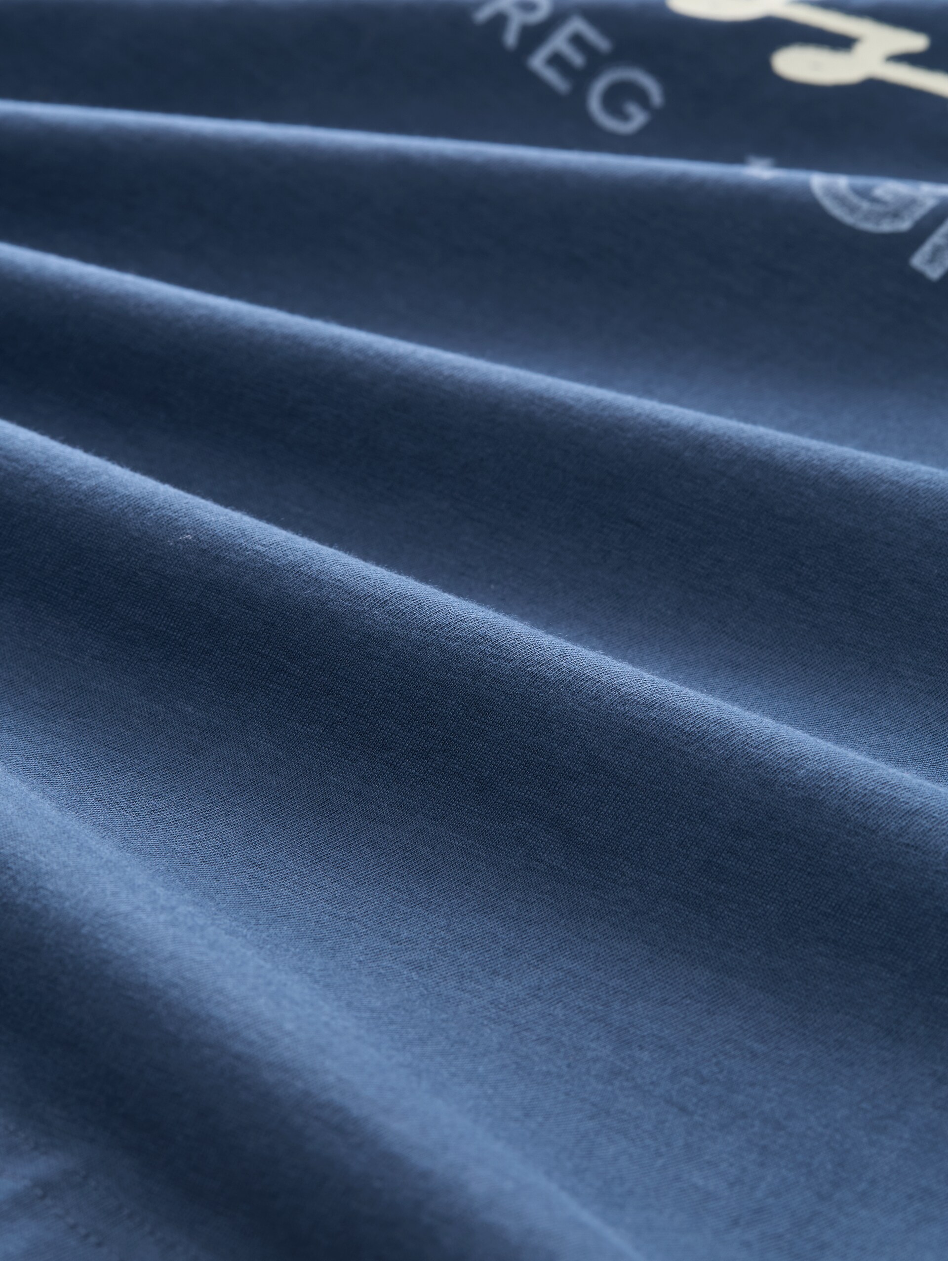 T-shirt met lange mouwen en logo-print - Dark Duck Blue - Materiaalweergave
