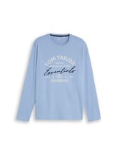 Niet geselecteerd, T-shirt met lange mouwen en logo-print door Tom Tailor, blauw