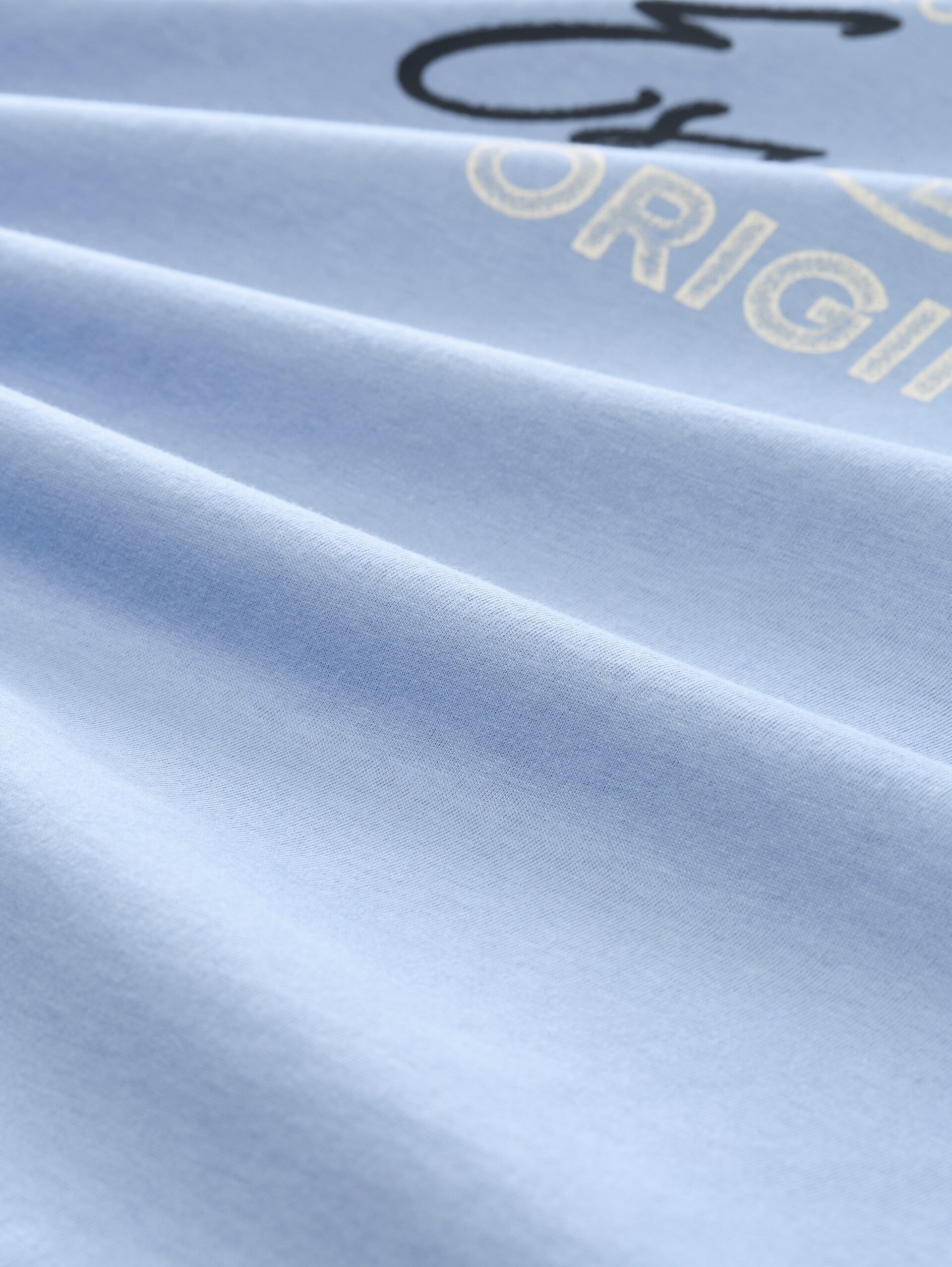 T-shirt met lange mouwen en logo-print - Pale Blue - Materiaalweergave