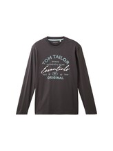 Niet geselecteerd, T-shirt met lange mouwen en logo-print door Tom Tailor, blauw