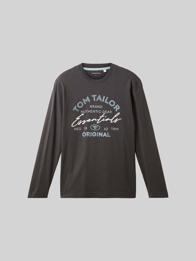 Langarmshirt mit Logo-Print von Men, Sky Captain Blue