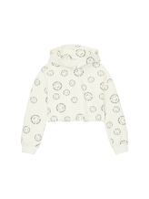 Geselecteerd, Cropped Hoodie met print door Tom Tailor, wit