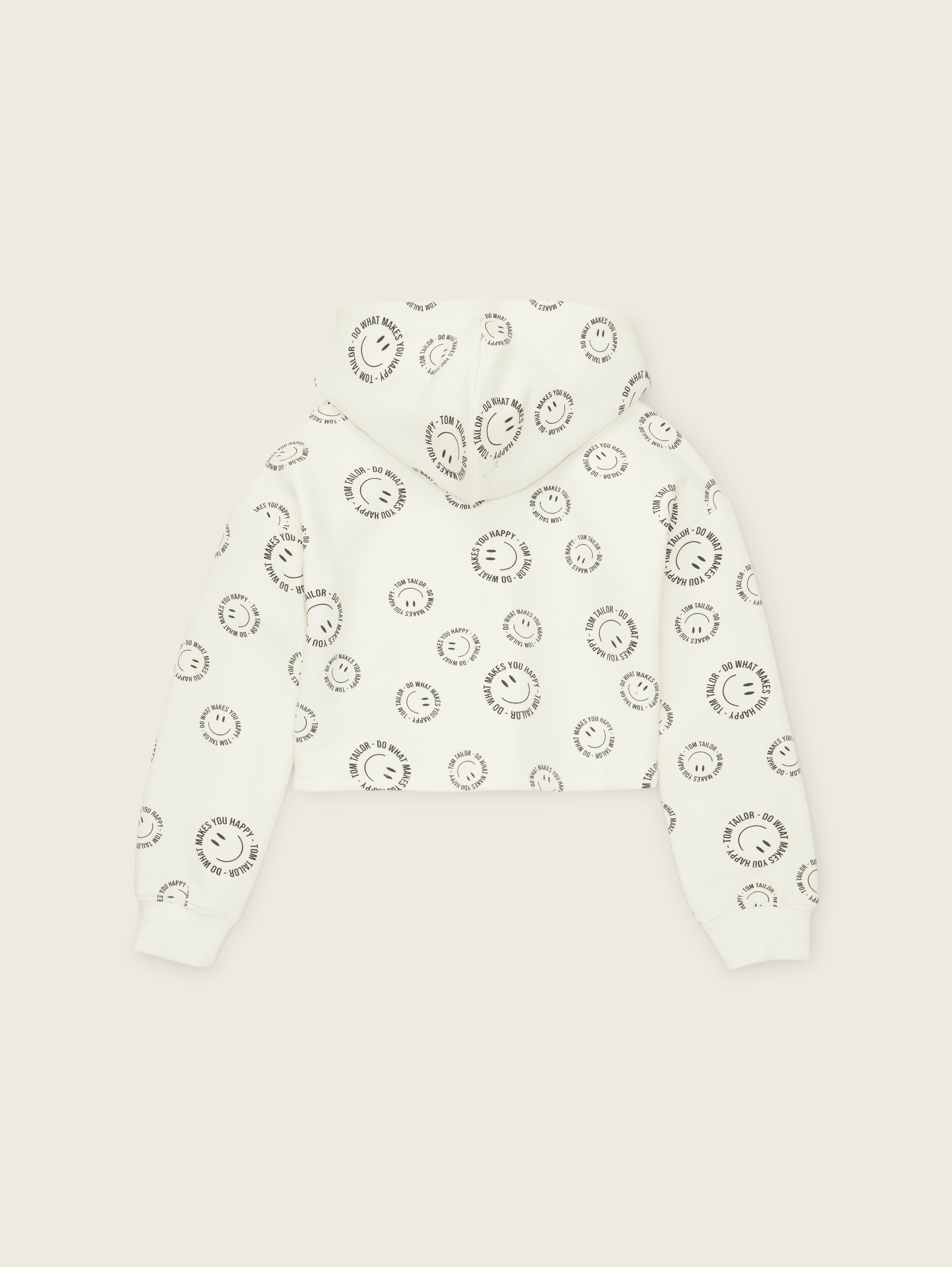 Cropped Hoodie met print - happy mood design