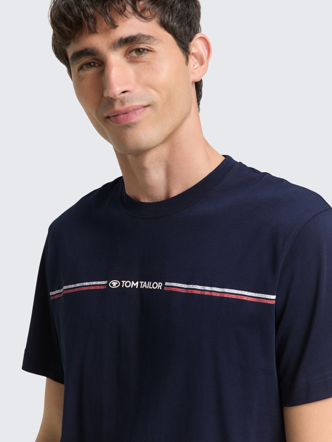 T-Shirt mit Print - sky captain blue - Detail-Model-Ansicht