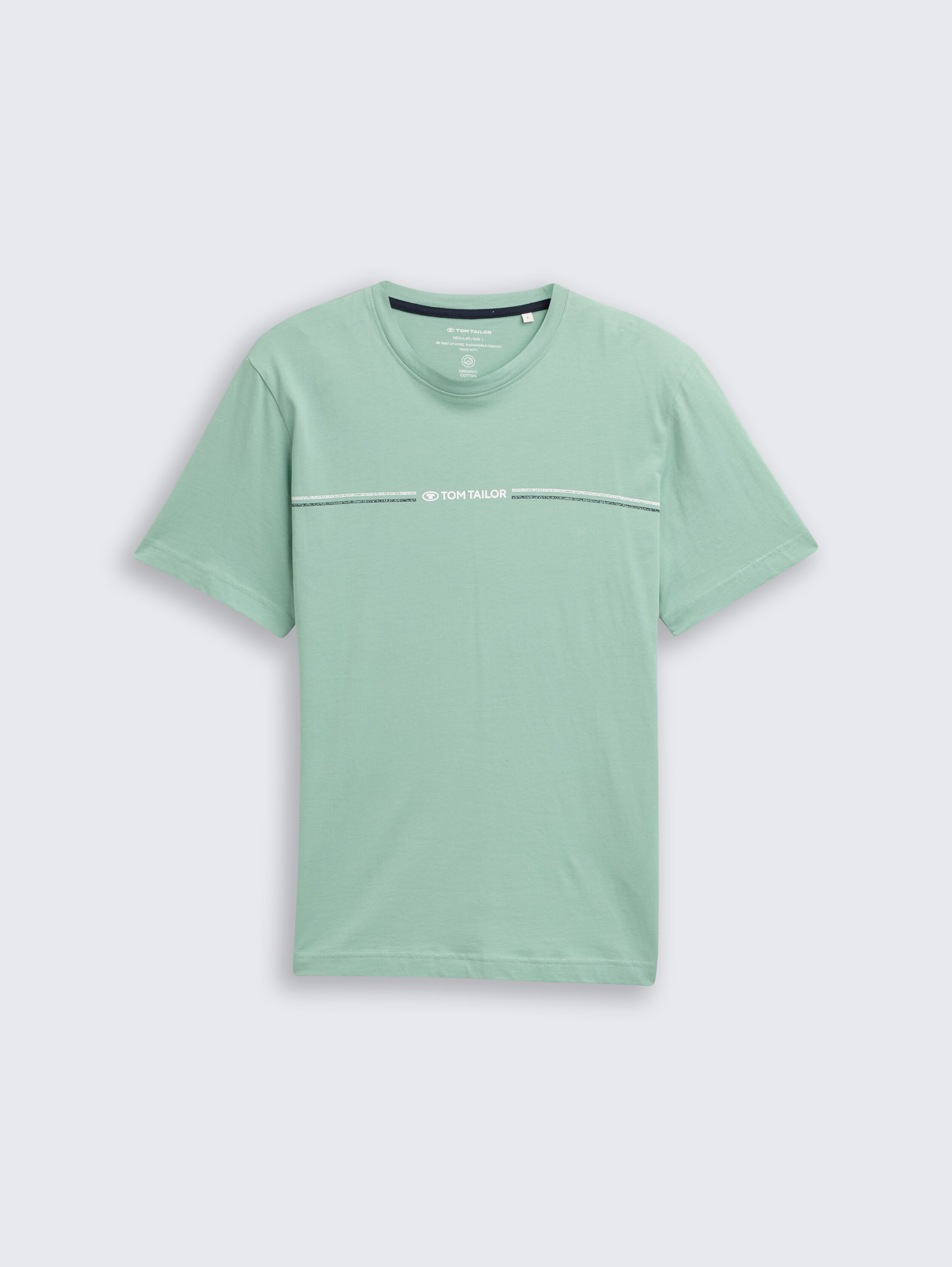 T-shirt with print - dust green - Front product view