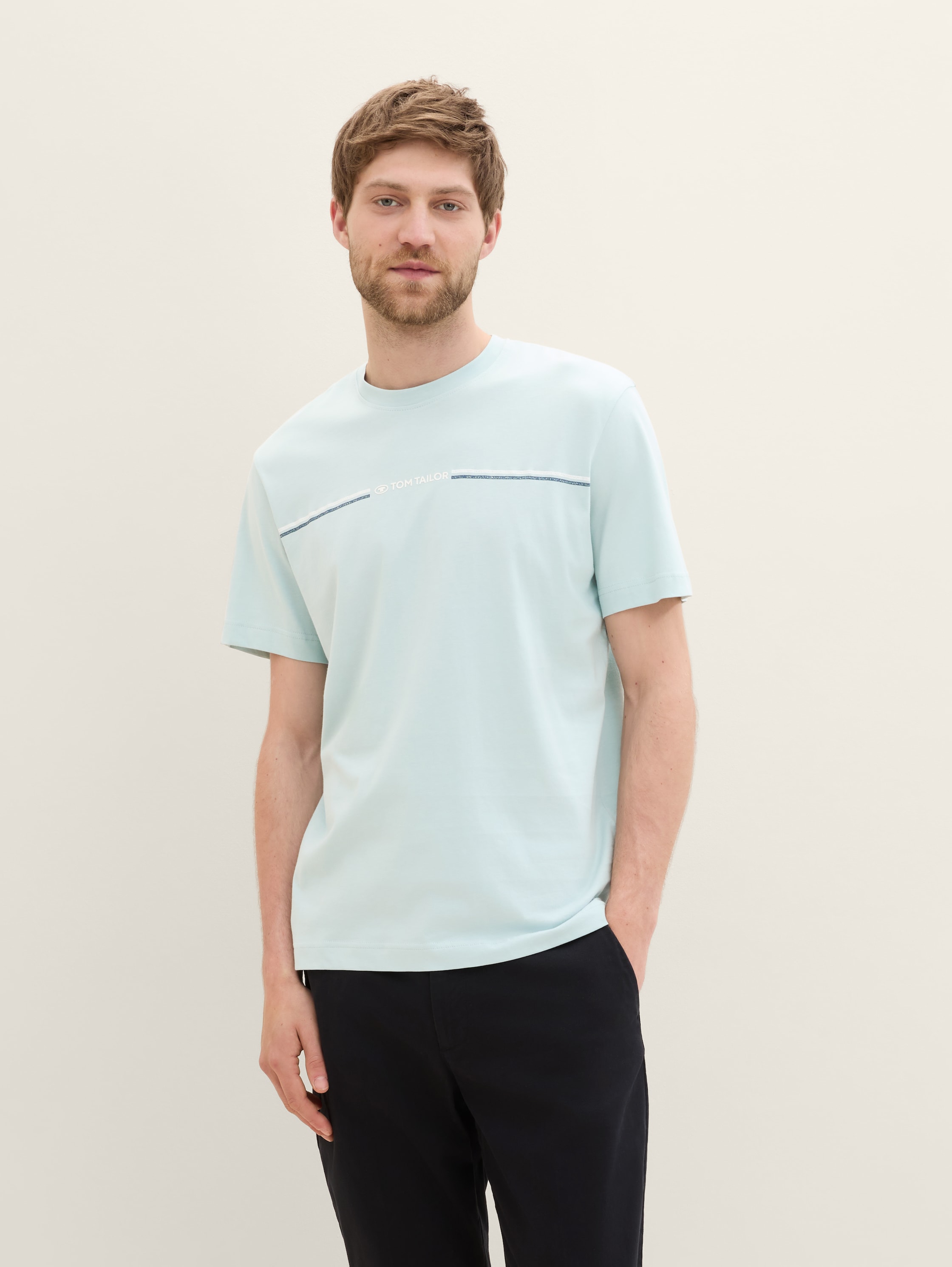 T-shirt with a print - dusty mint blue