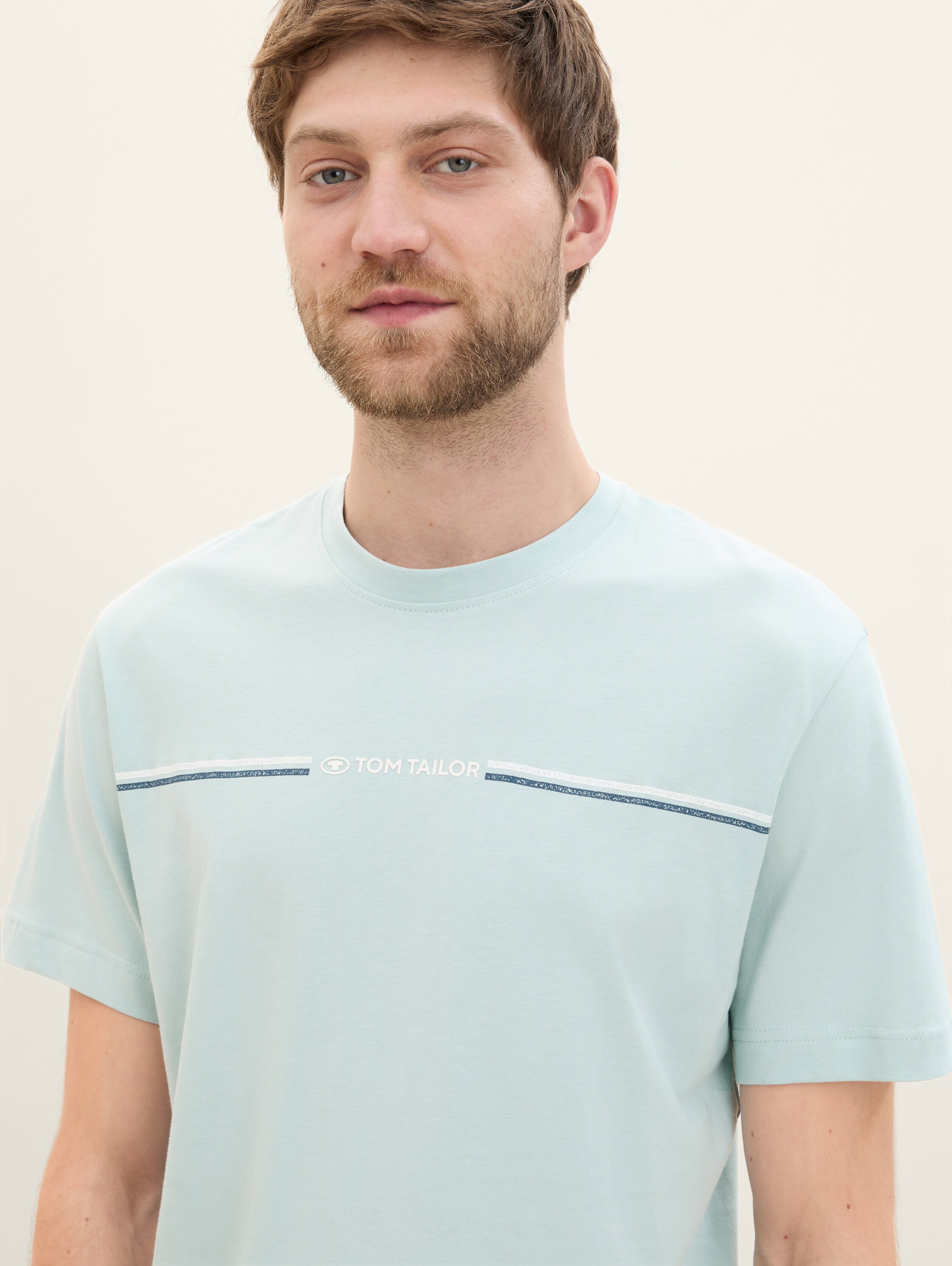 T-shirt with a print - dusty mint blue - Detail model view