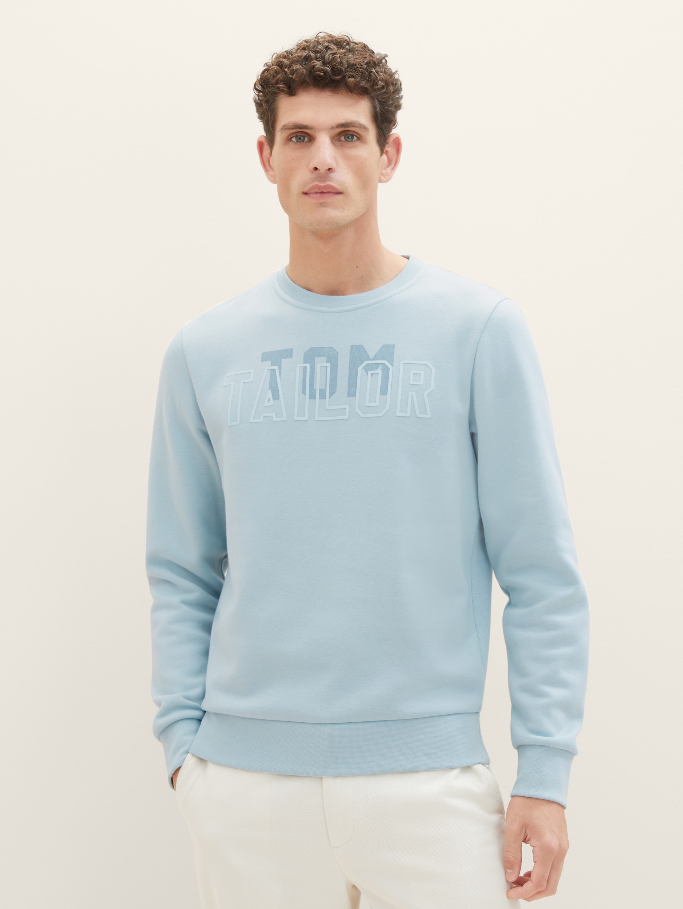 Sweat à imprimé - dusty mint blue - Découpe Vue de face du modèle