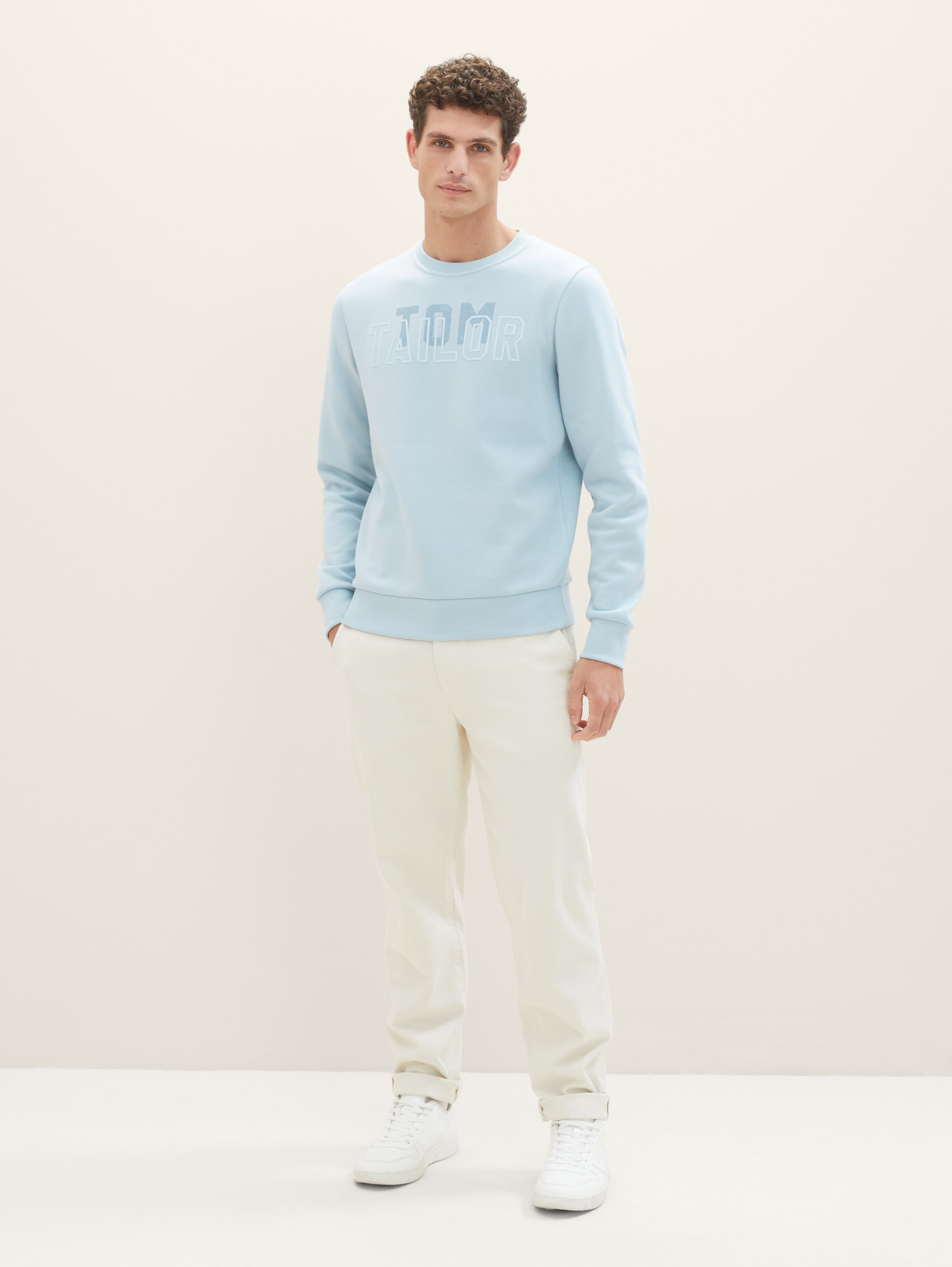 Sweat à imprimé - dusty mint blue - Vue de face du modèle