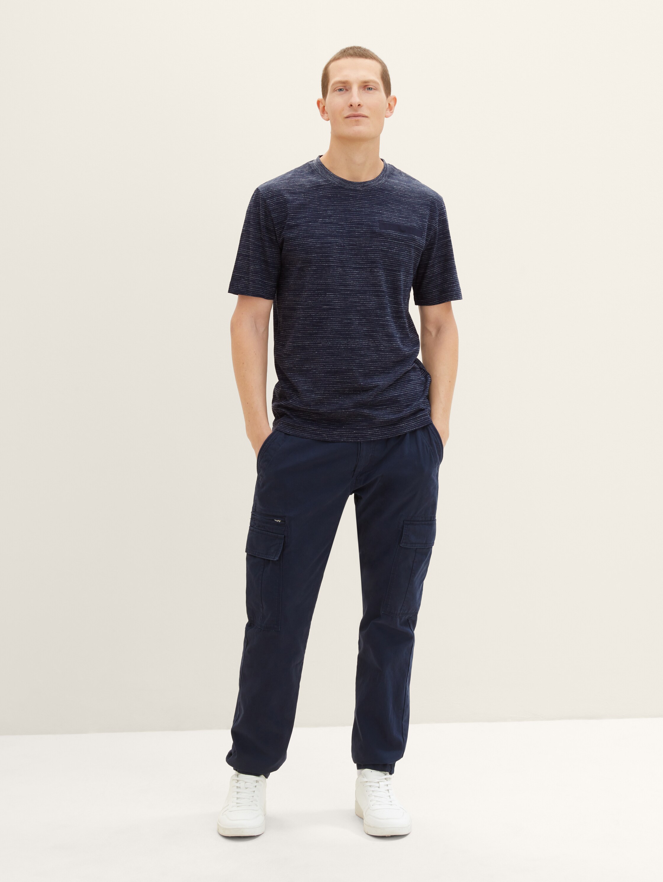 T-shirt texturé - sky captain blue stripy inject - Vue détaillée du modèle