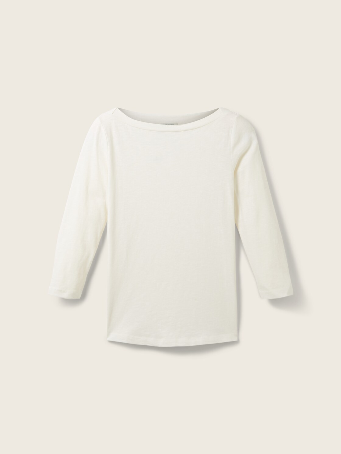 Basic Longsleeve mit 3/4-Arm aus Baumwolle - Whisper White - Vorder-Produkt-Ansicht