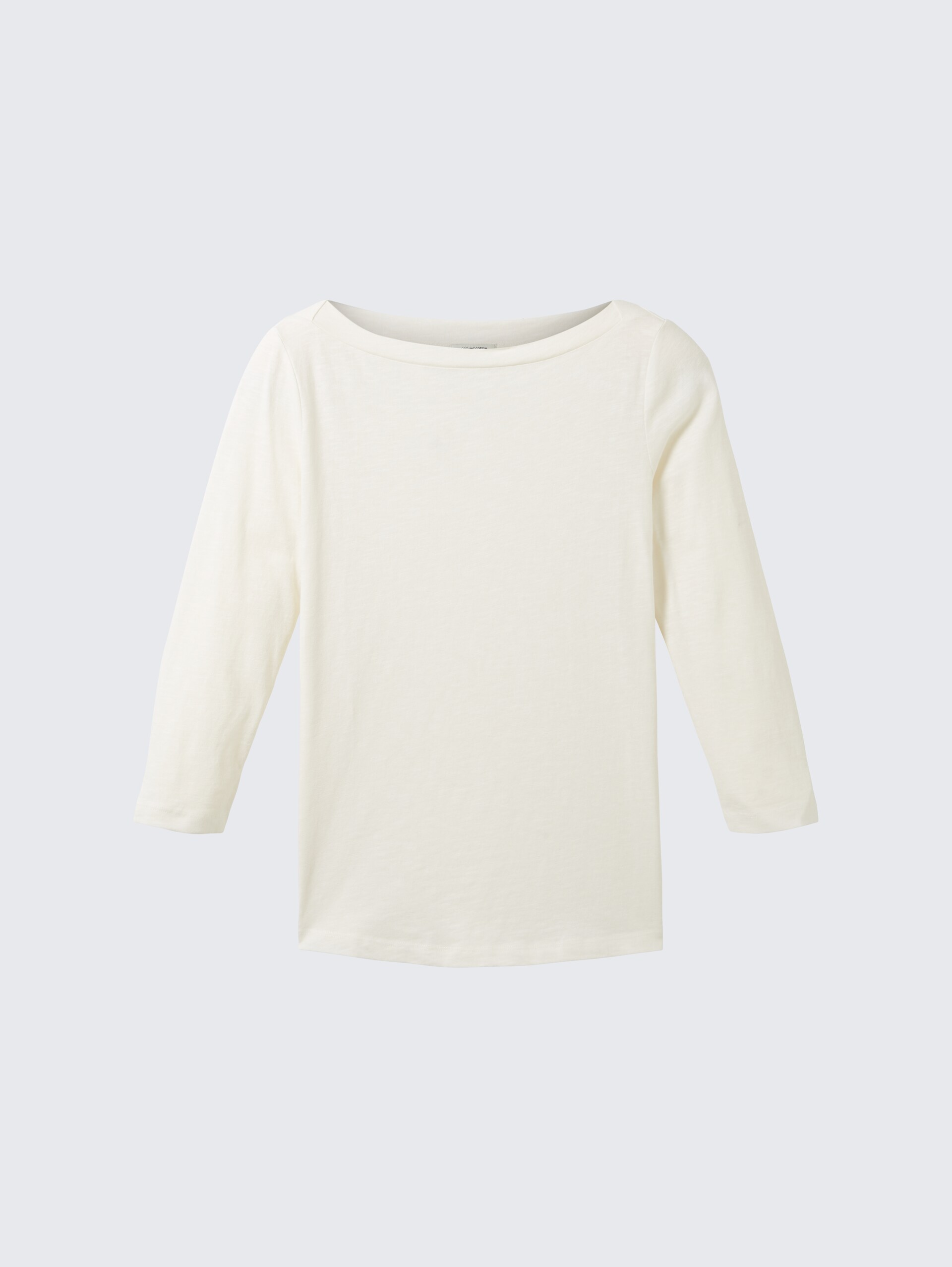 Basic Longsleeve mit 3/4-Arm aus Baumwolle - Whisper White - Vorder-Produkt-Ansicht