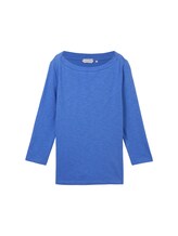 Geselecteerd, Katoenen T-shirt met 3/4-mouwen door Tom Tailor, blauw
