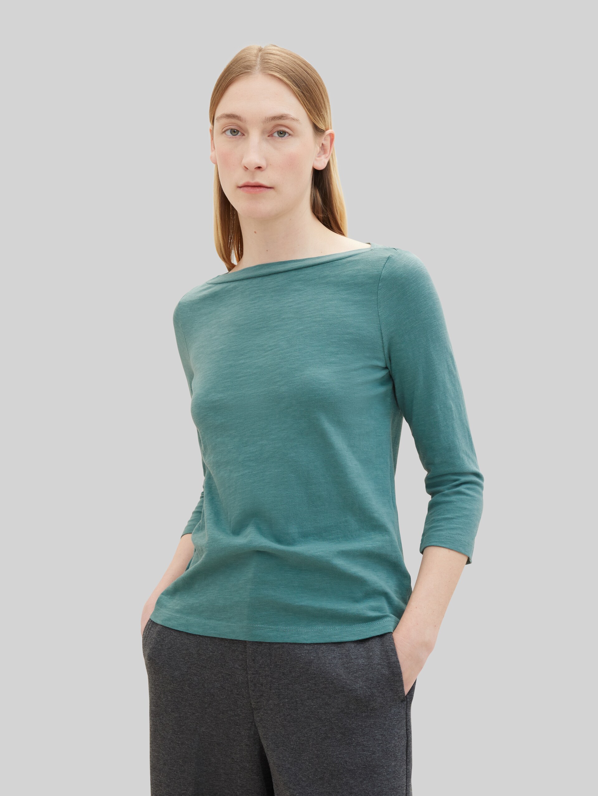 Longsleeve mit 3/4-Arm aus Baumwolle - Sea Pine Green