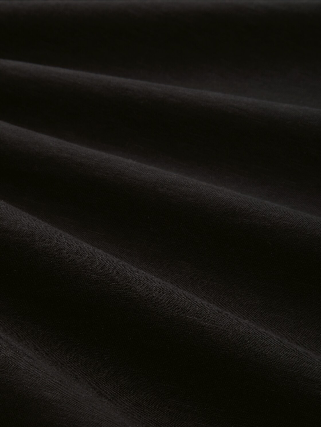 Basic Longsleeve mit 3/4-Arm aus Baumwolle - deep black - Material-Ansicht