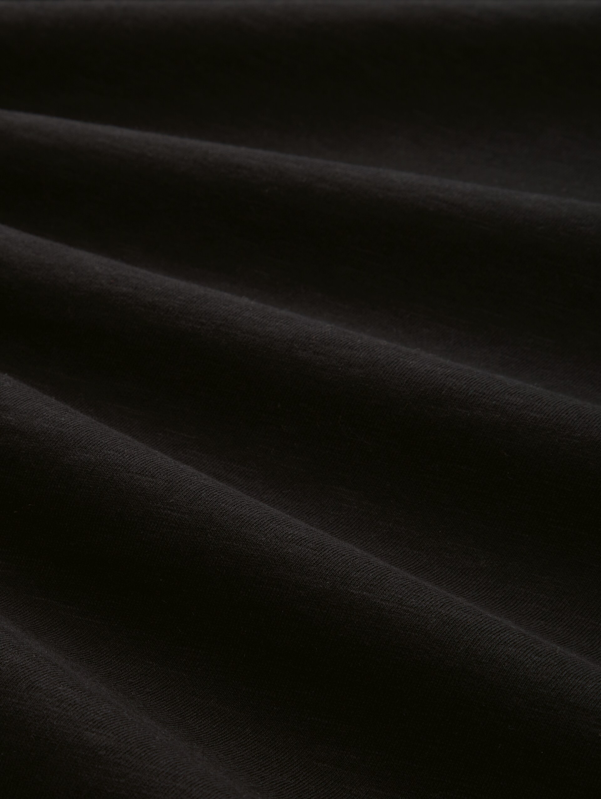 Basic Longsleeve mit 3/4-Arm aus Baumwolle - deep black - Material-Ansicht