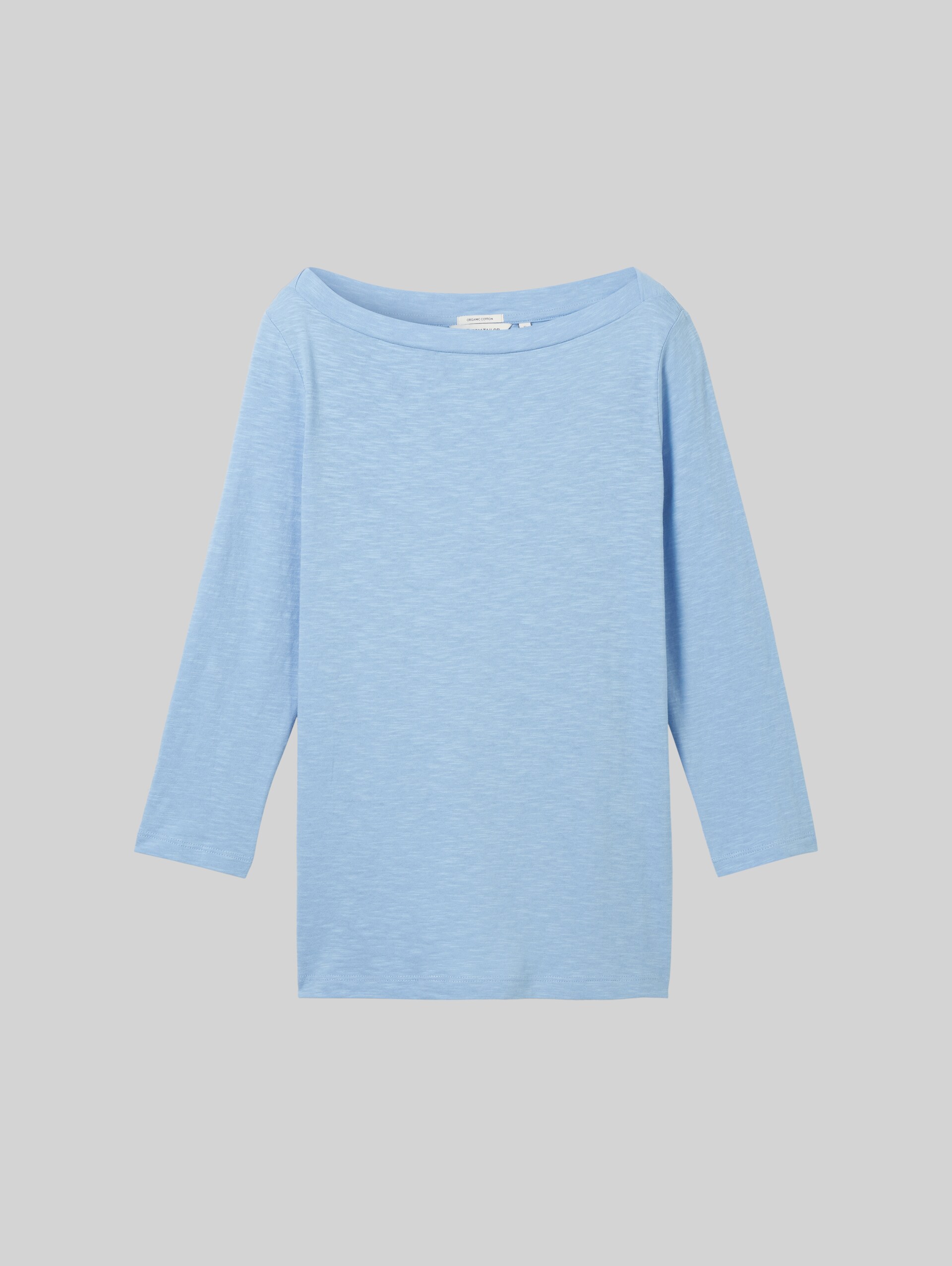 Longsleeve mit 3/4-Arm aus Baumwolle - light fjord blue - Vorder-Produkt-Ansicht