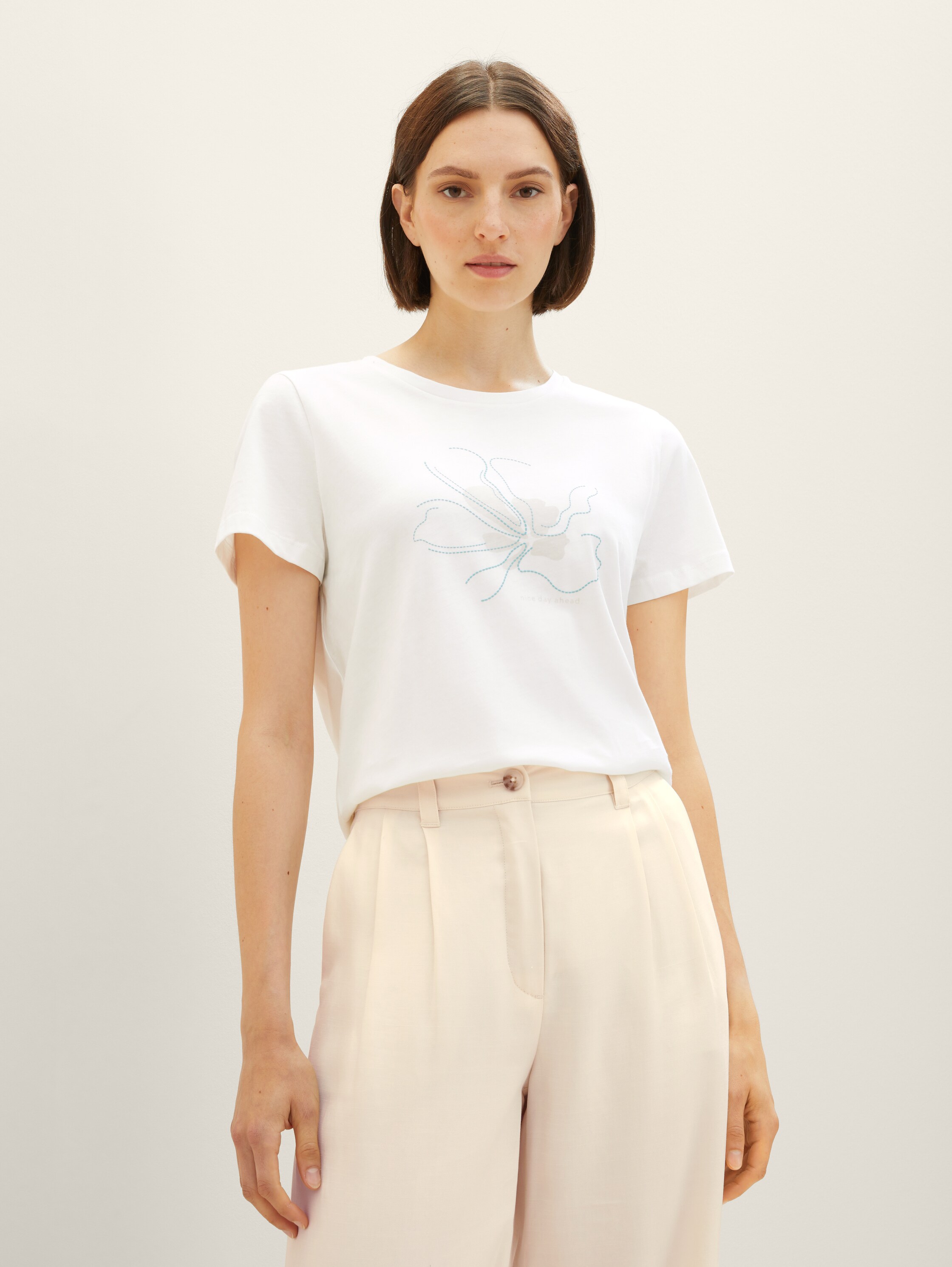 T-Shirt mit Print - Whisper White