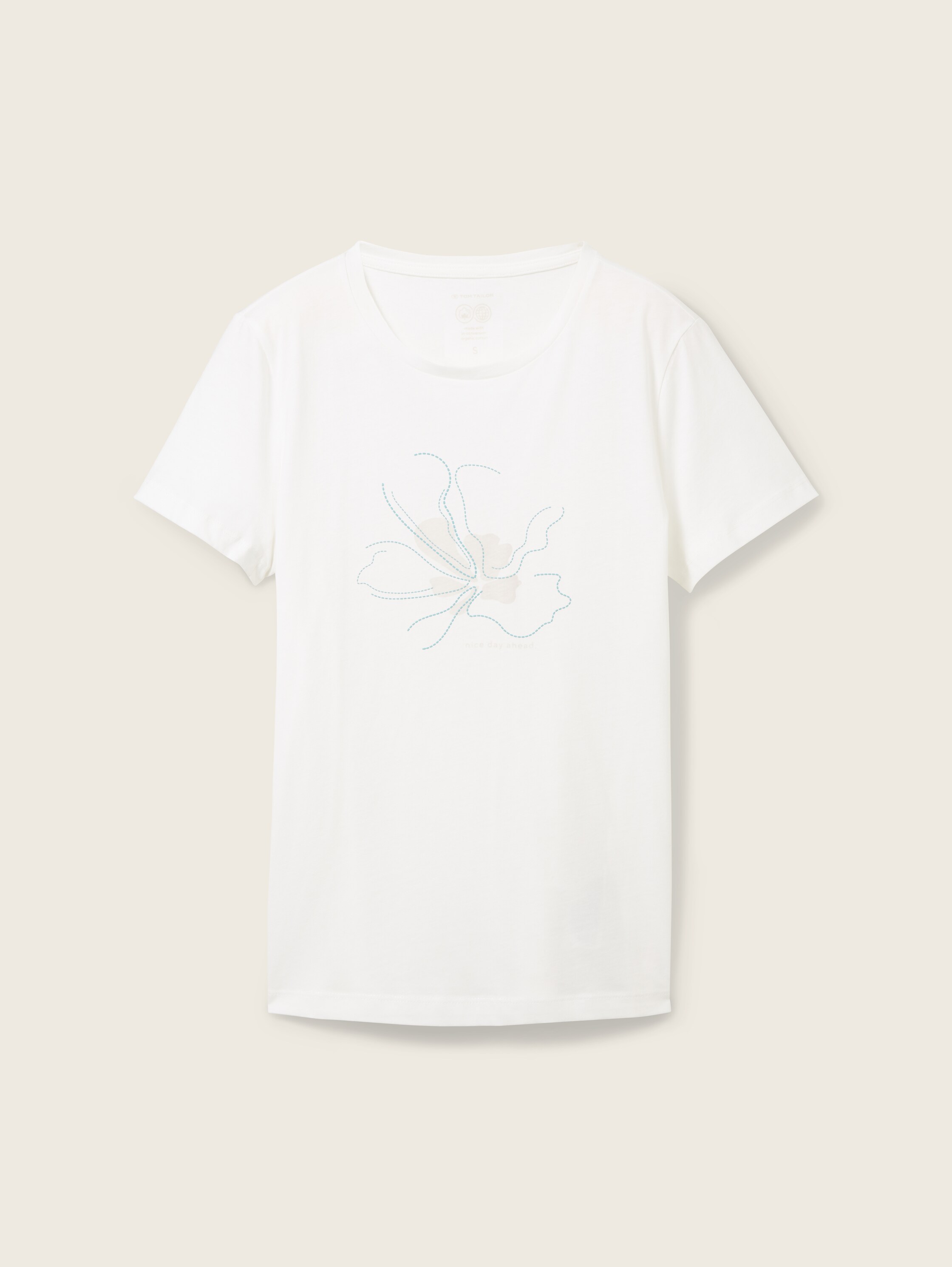 T-Shirt mit Print - Whisper White - Vorder-Produkt-Ansicht