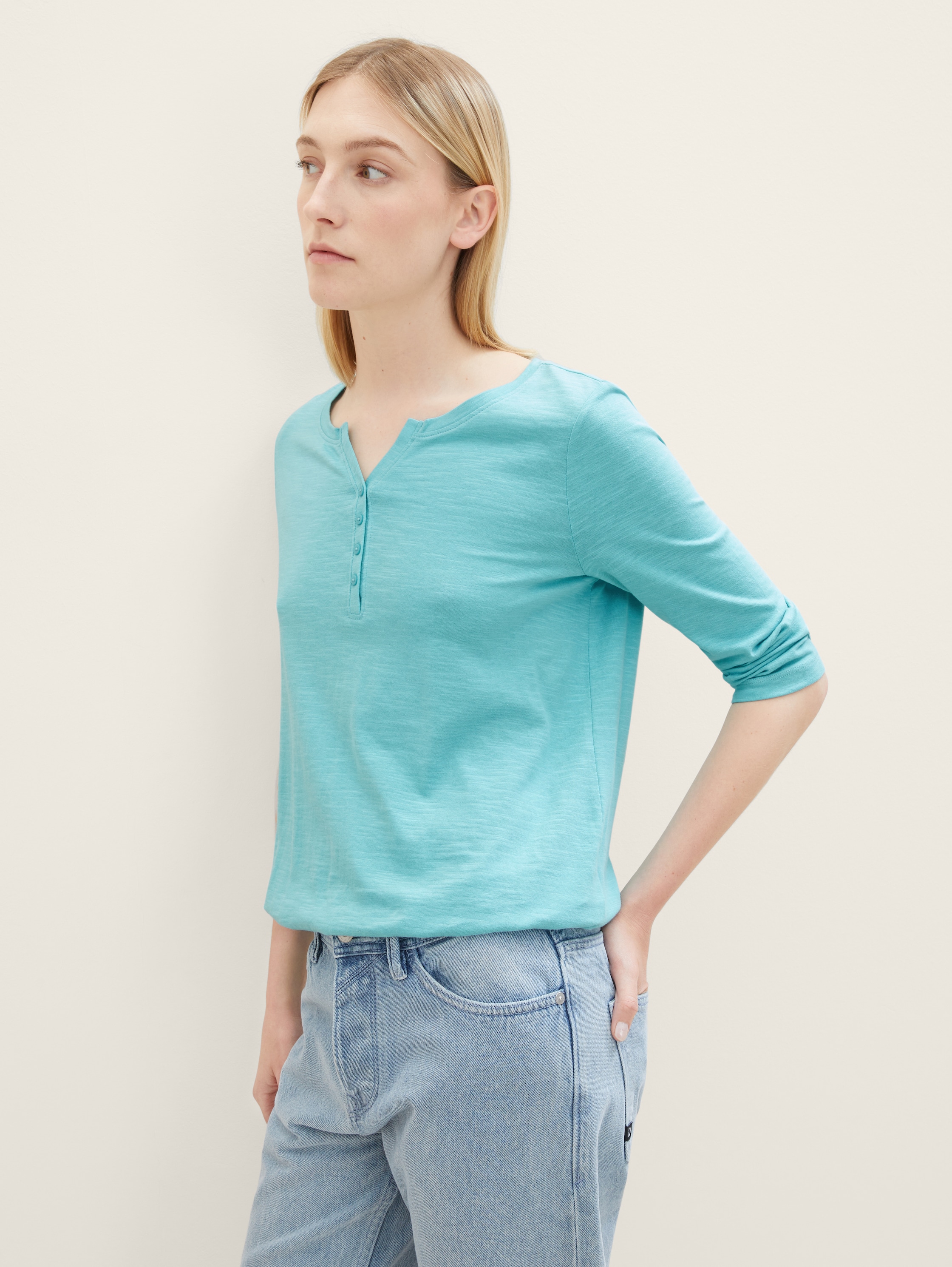 Chemise à col tunisien - Summer Teal