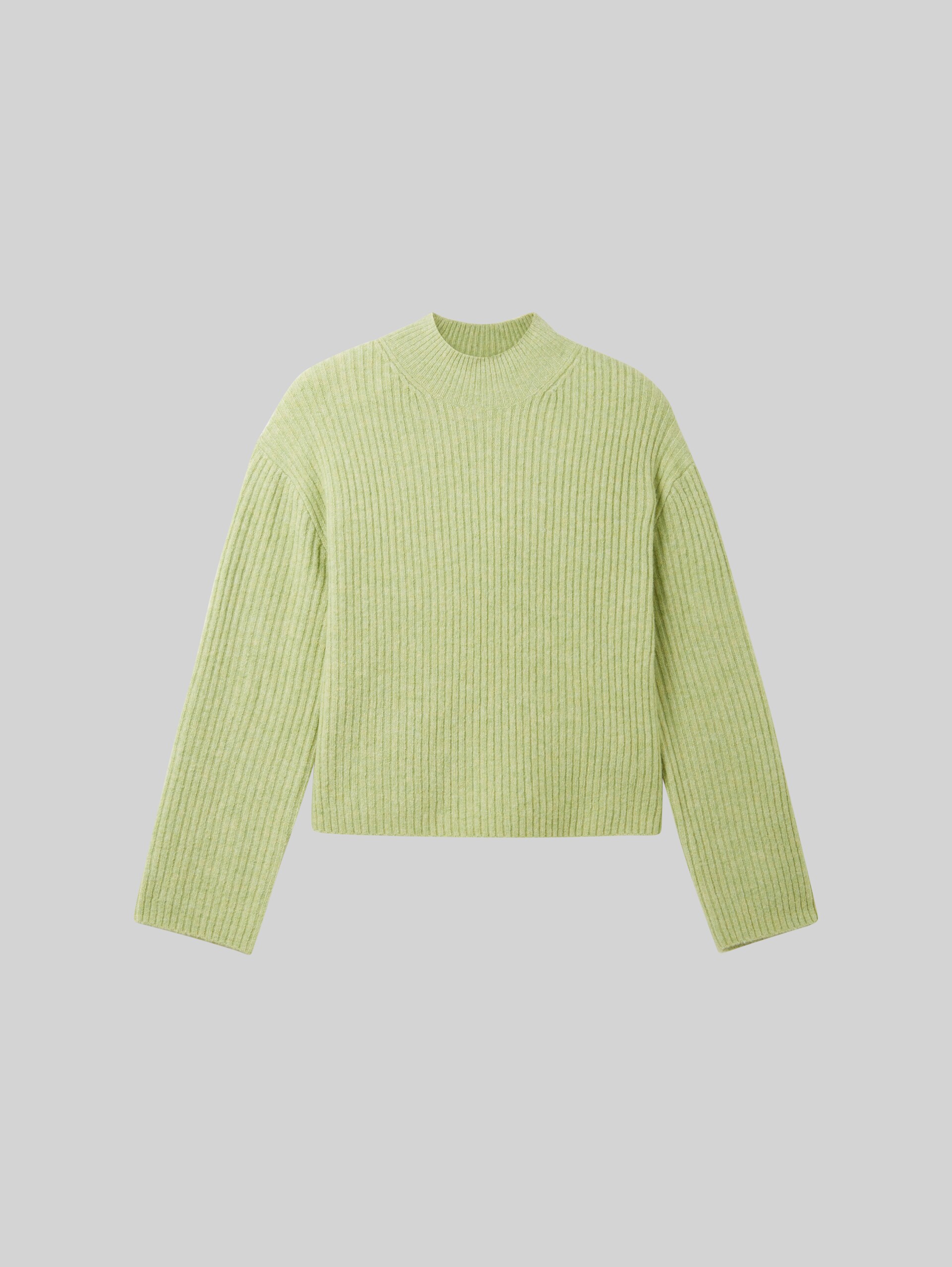 Gerippter Pullover mit recyceltem Polyester - dusty pear green melange