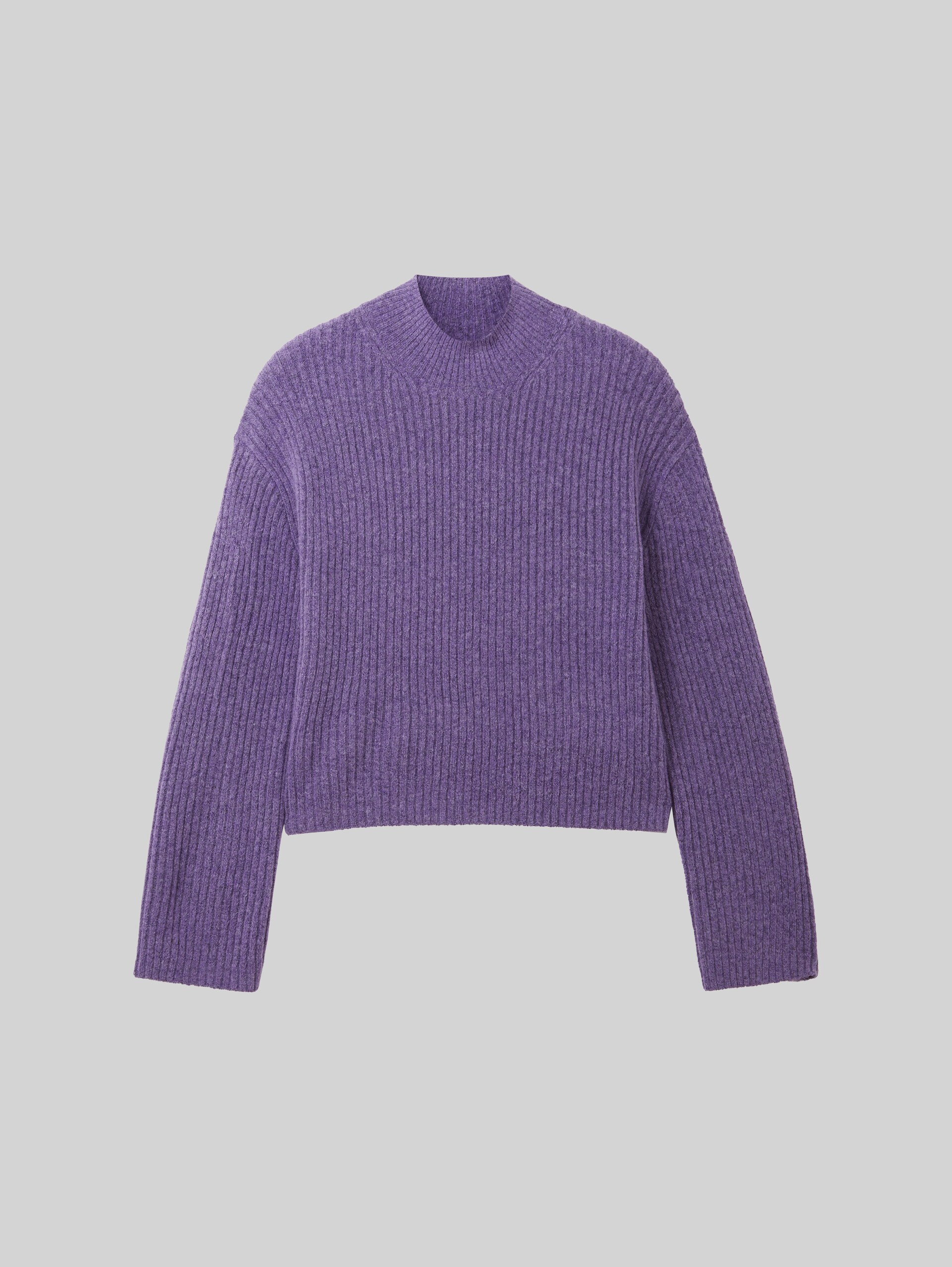 Gerippter Pullover mit recyceltem Polyester - lilac melange