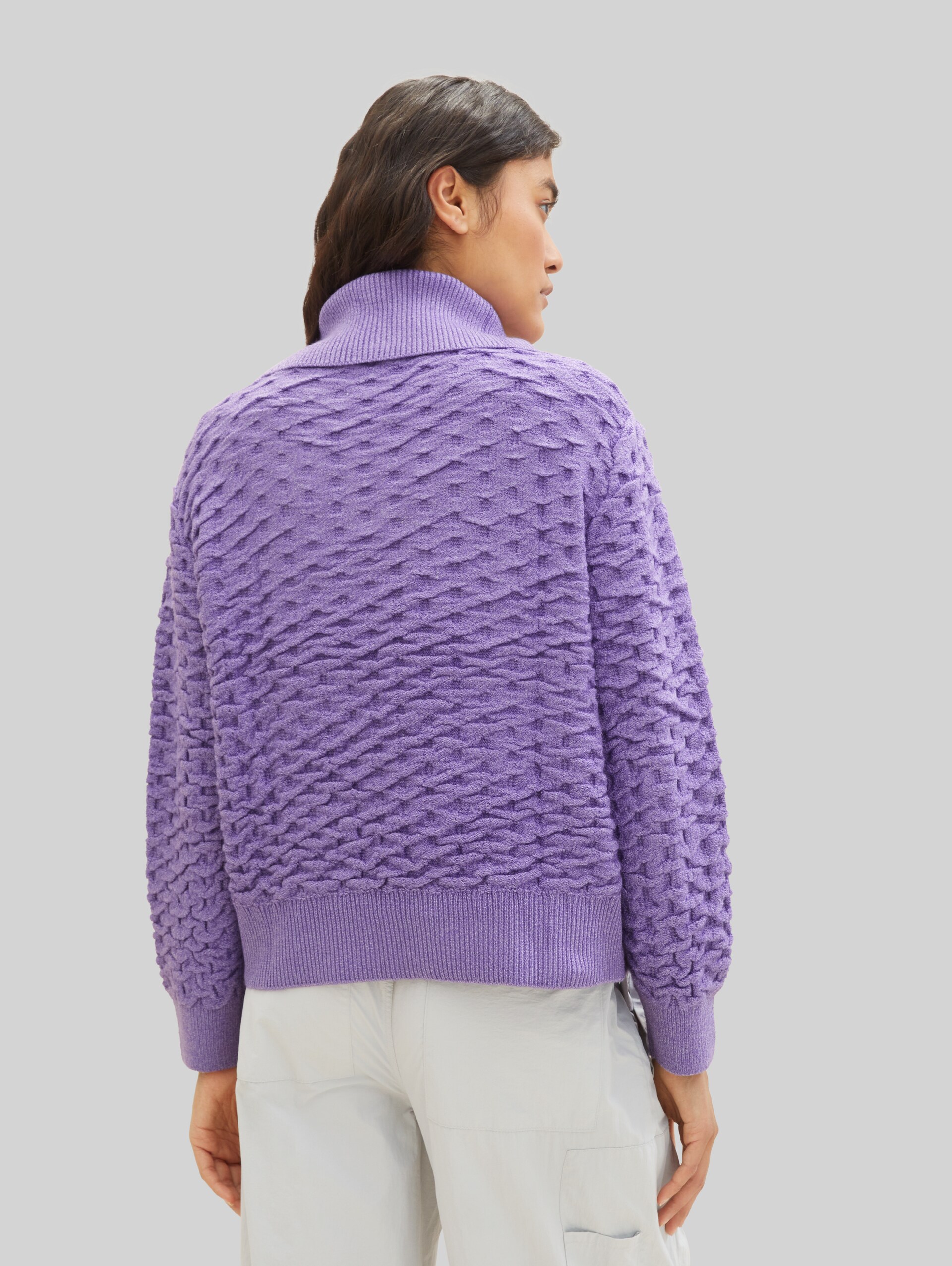 Troyer Pullover mit recyceltem Polyester - lilac