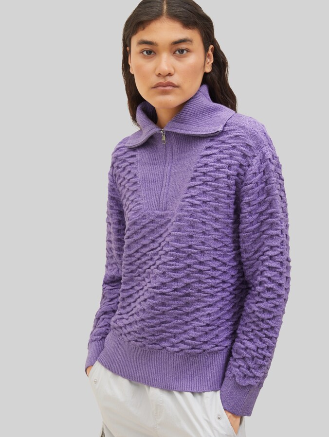Troyer Pullover mit recyceltem Polyester von Denim Female, lilac