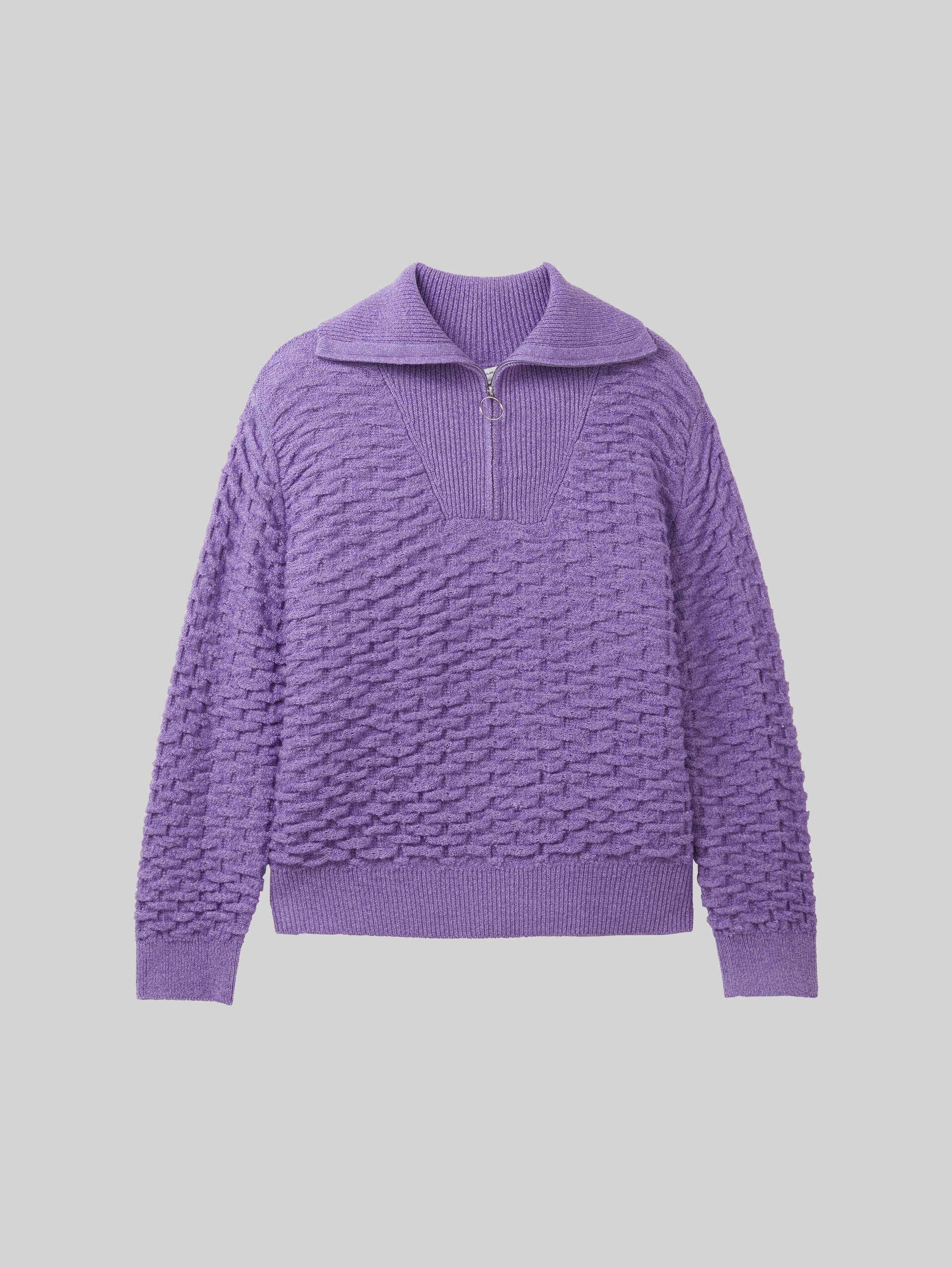 Troyer Pullover mit recyceltem Polyester - lilac