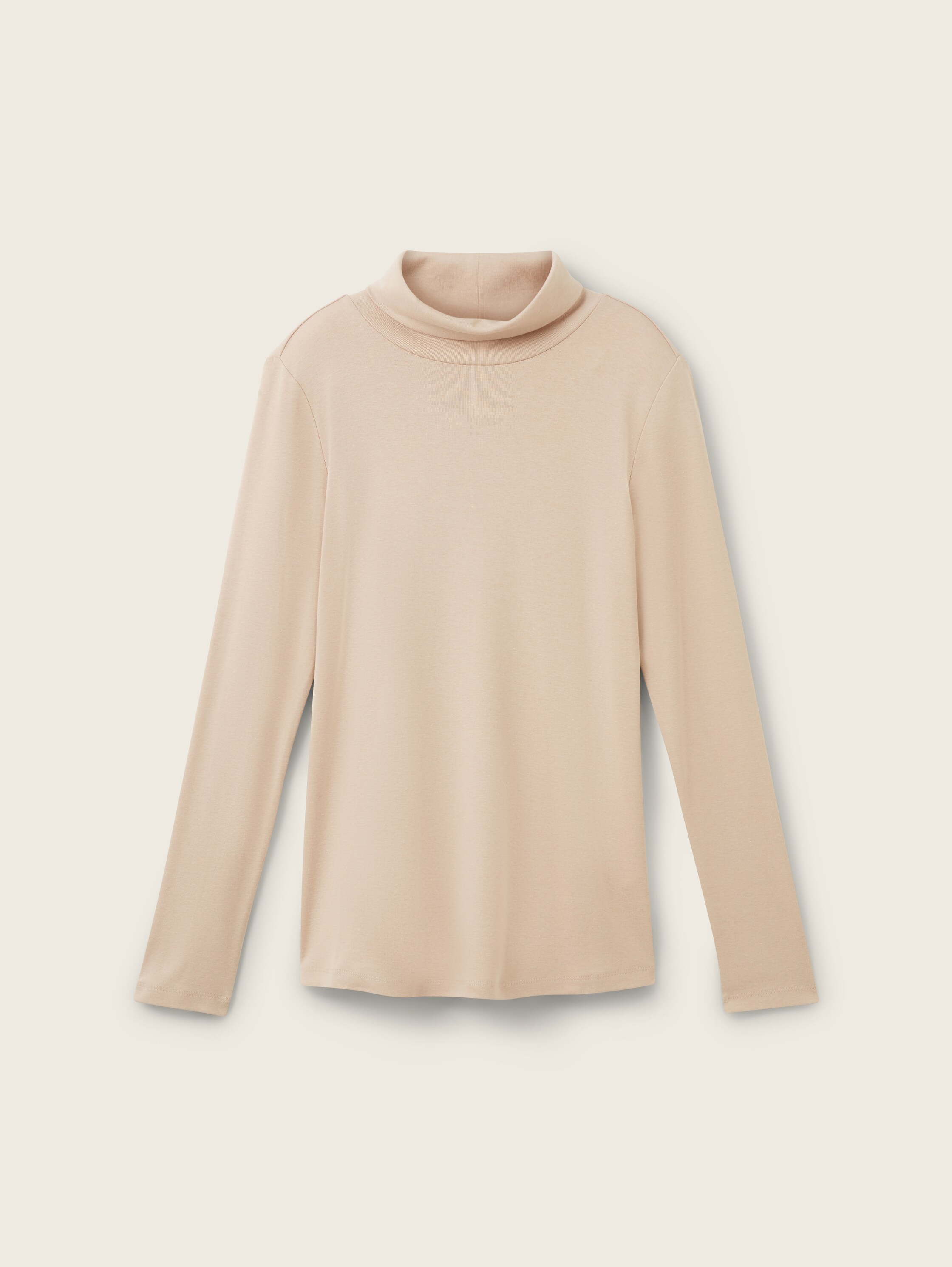 Langarmshirt mit Rollkragen - Doeskin - Vorder-Produkt-Ansicht