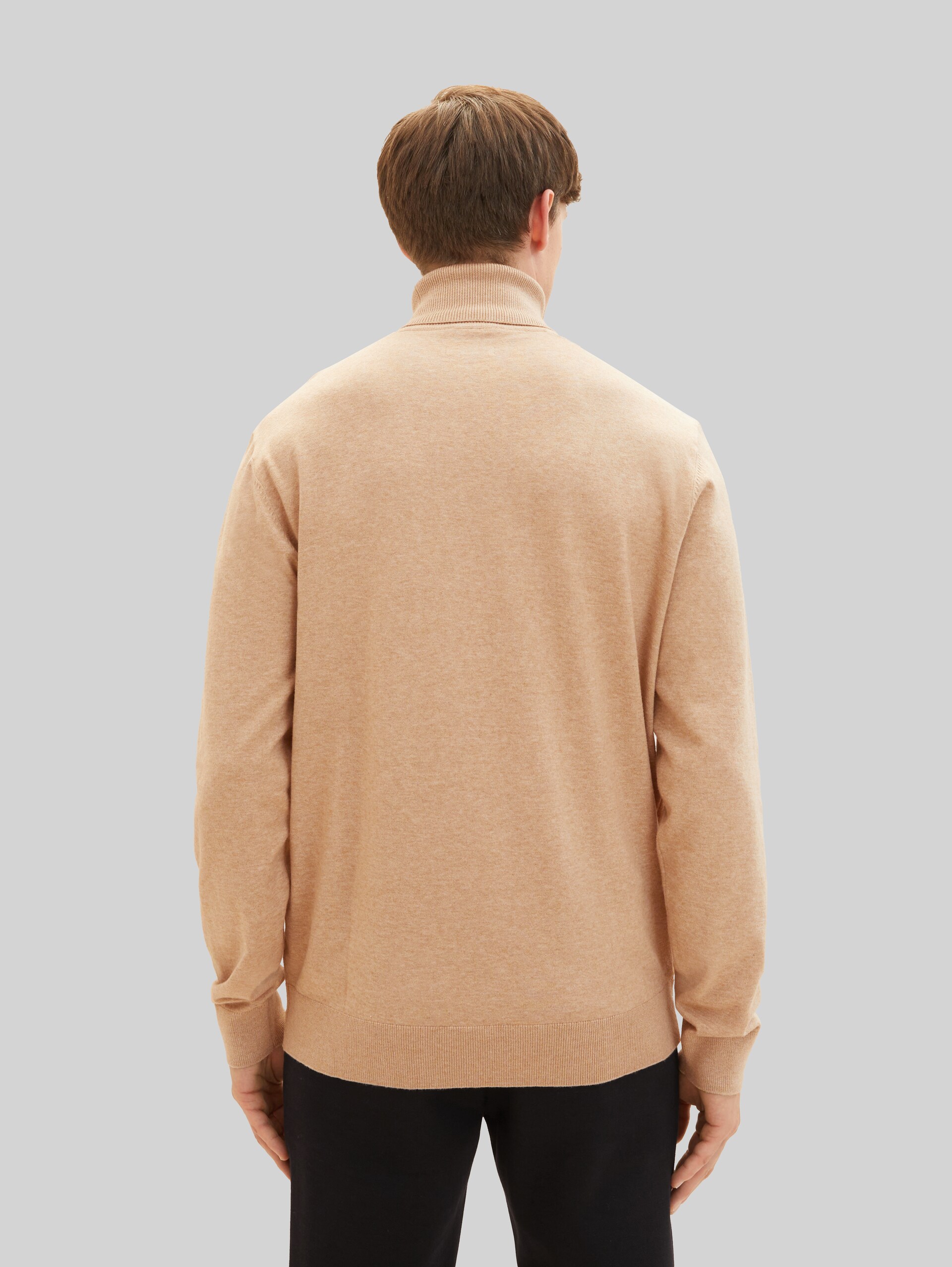 Pull en maille à col roulé - beach sand melange
