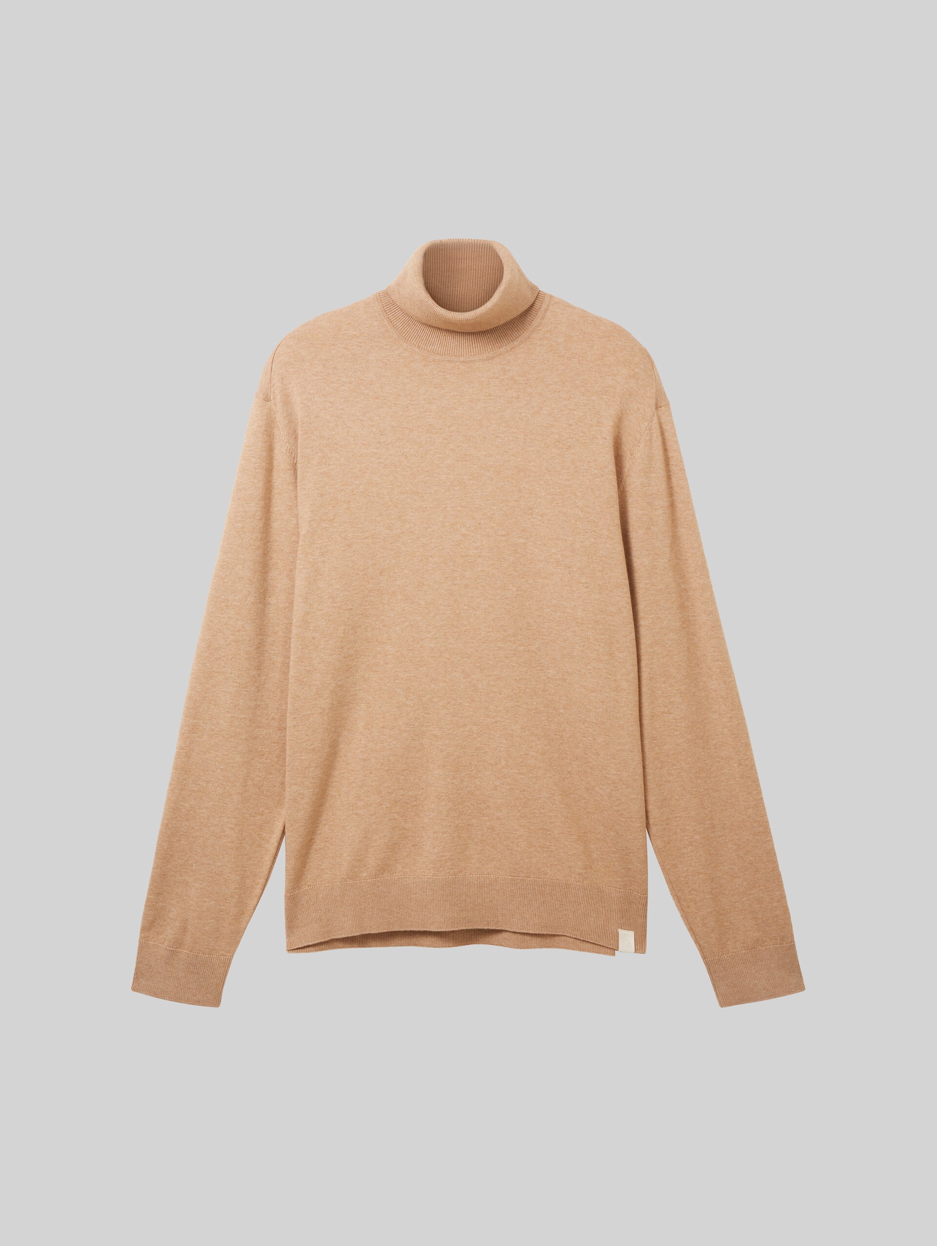 Pull en maille à col roulé - beach sand melange