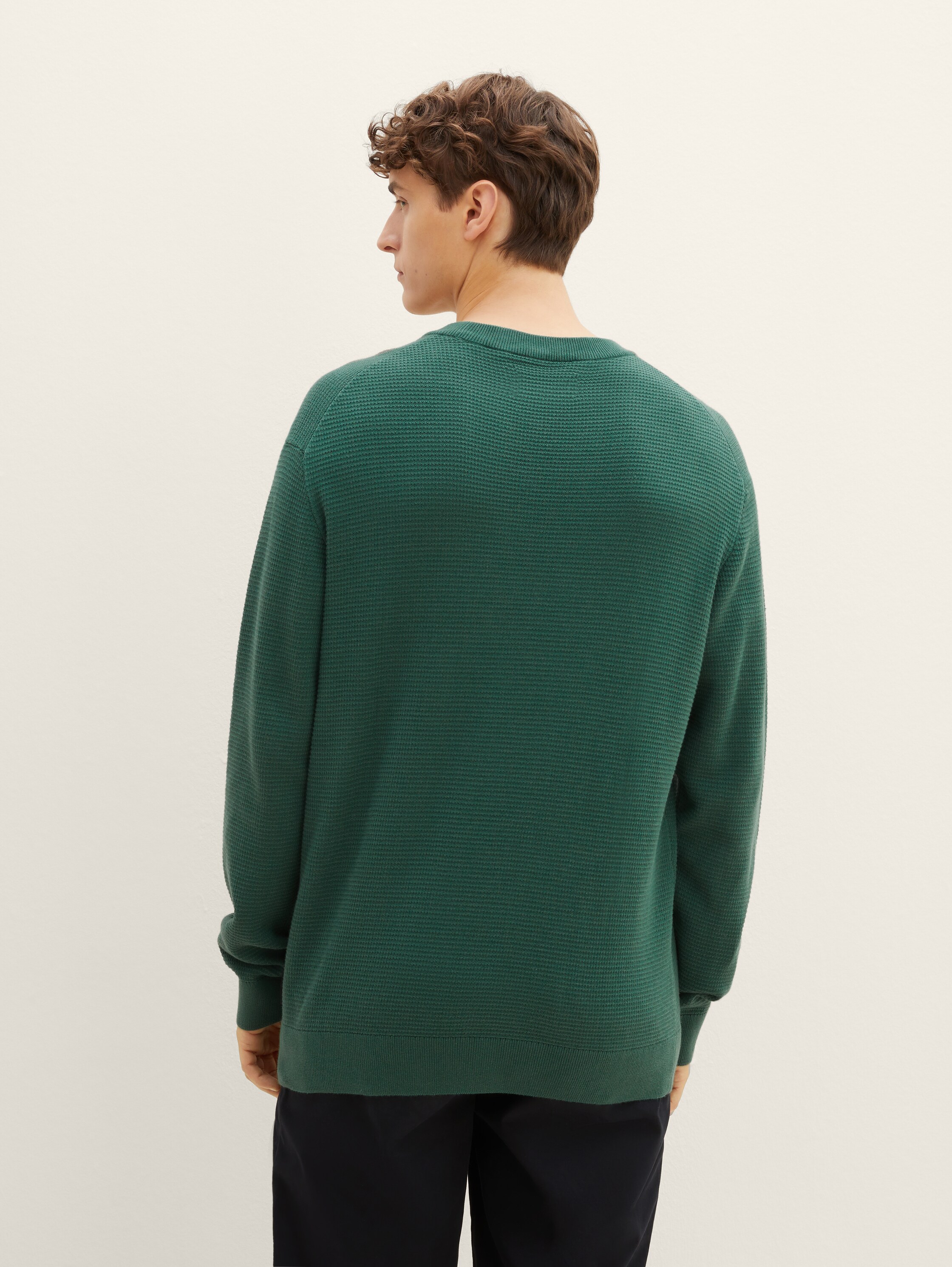 Pullover mit Struktur - Hunter Green