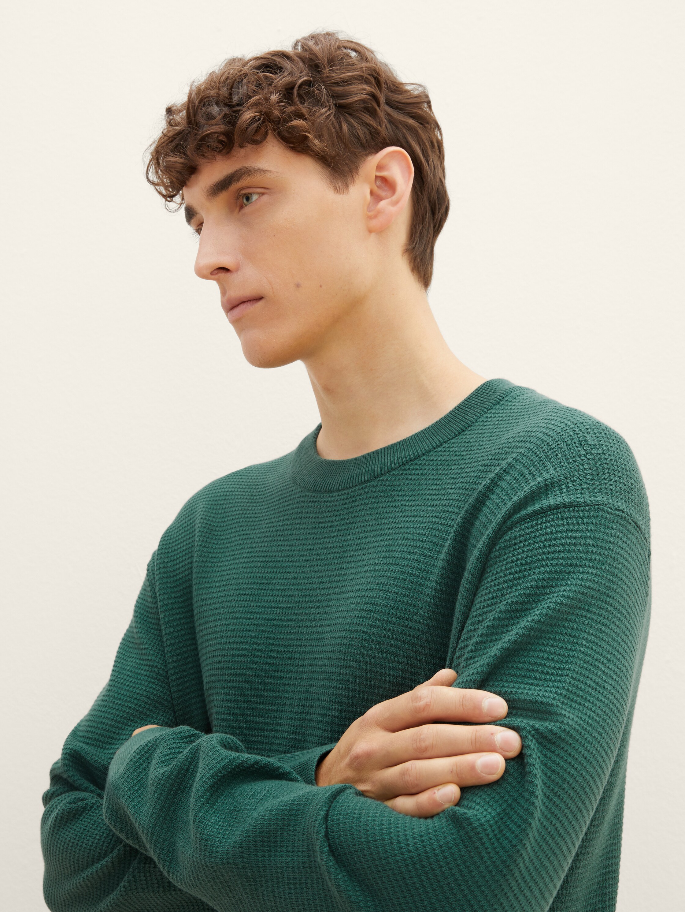 Pullover mit Struktur - Hunter Green
