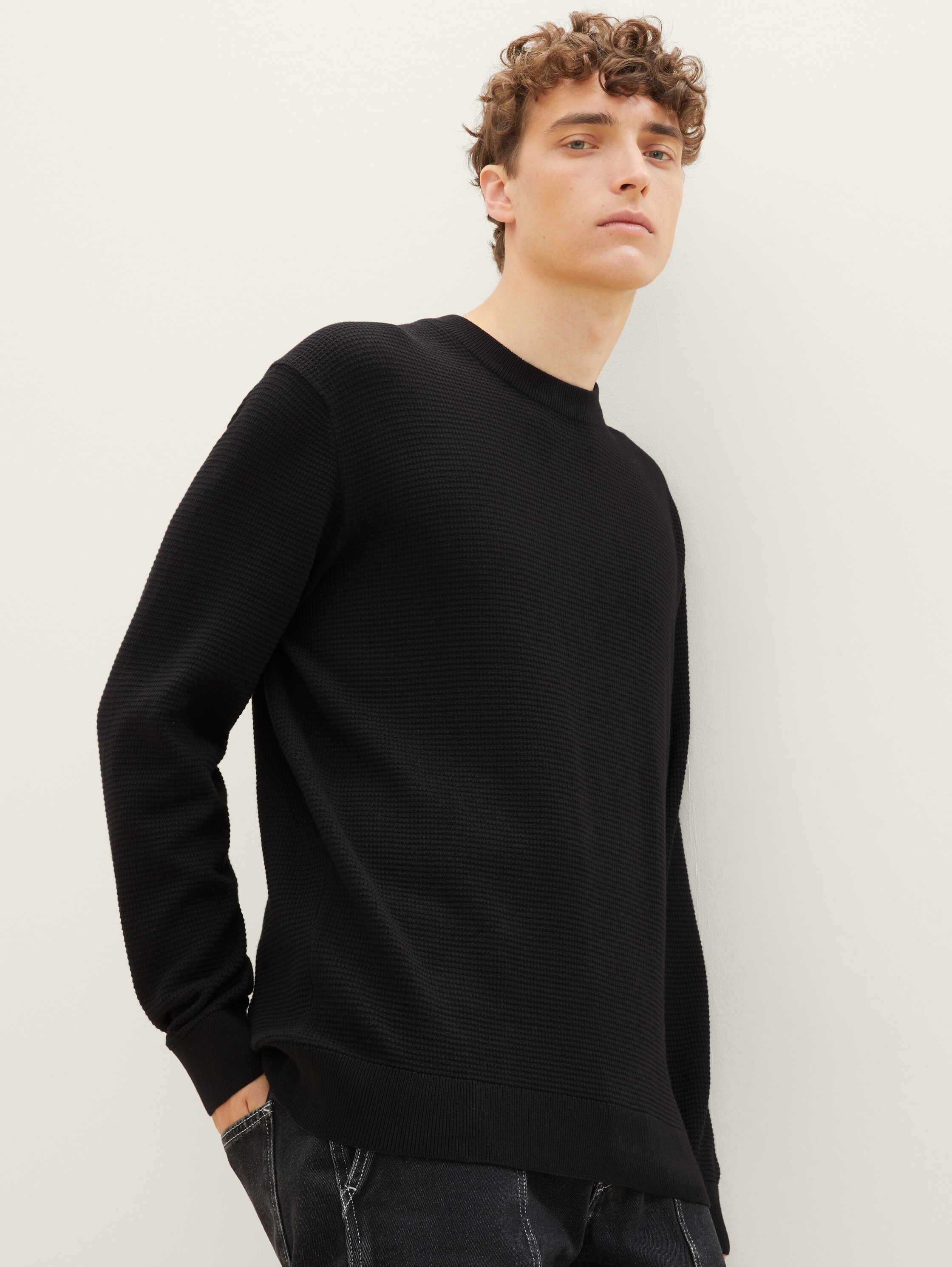 Pullover mit Struktur - Black