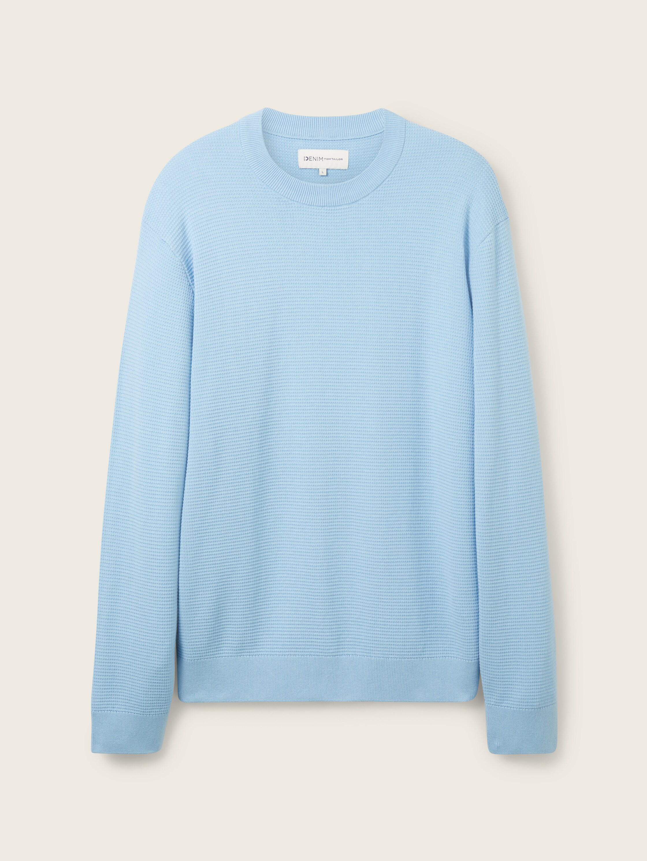 Pullover mit Struktur - washed out middle blue