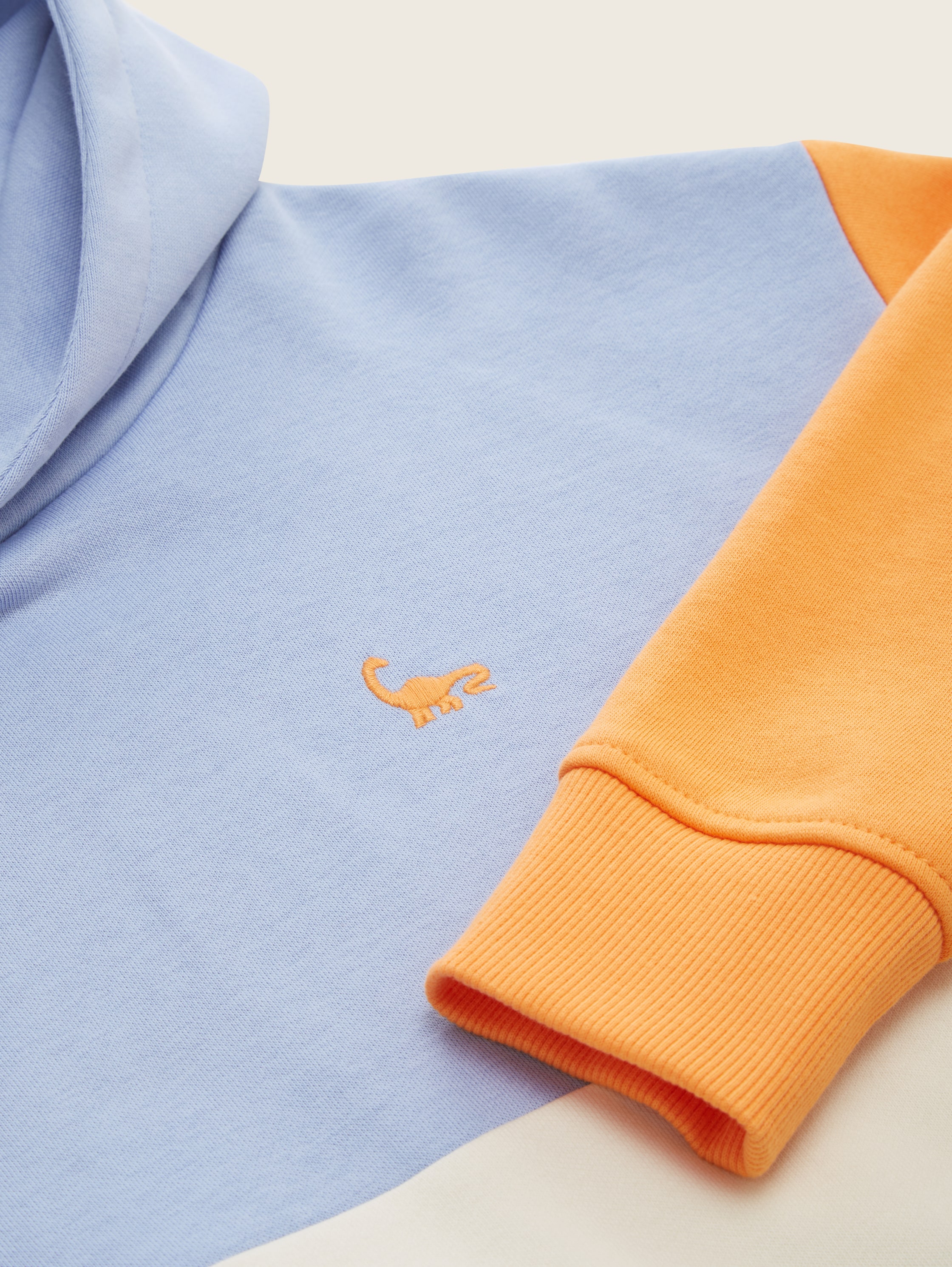 Hoodie with colour blocking - Parisienne Blue - Detail model view