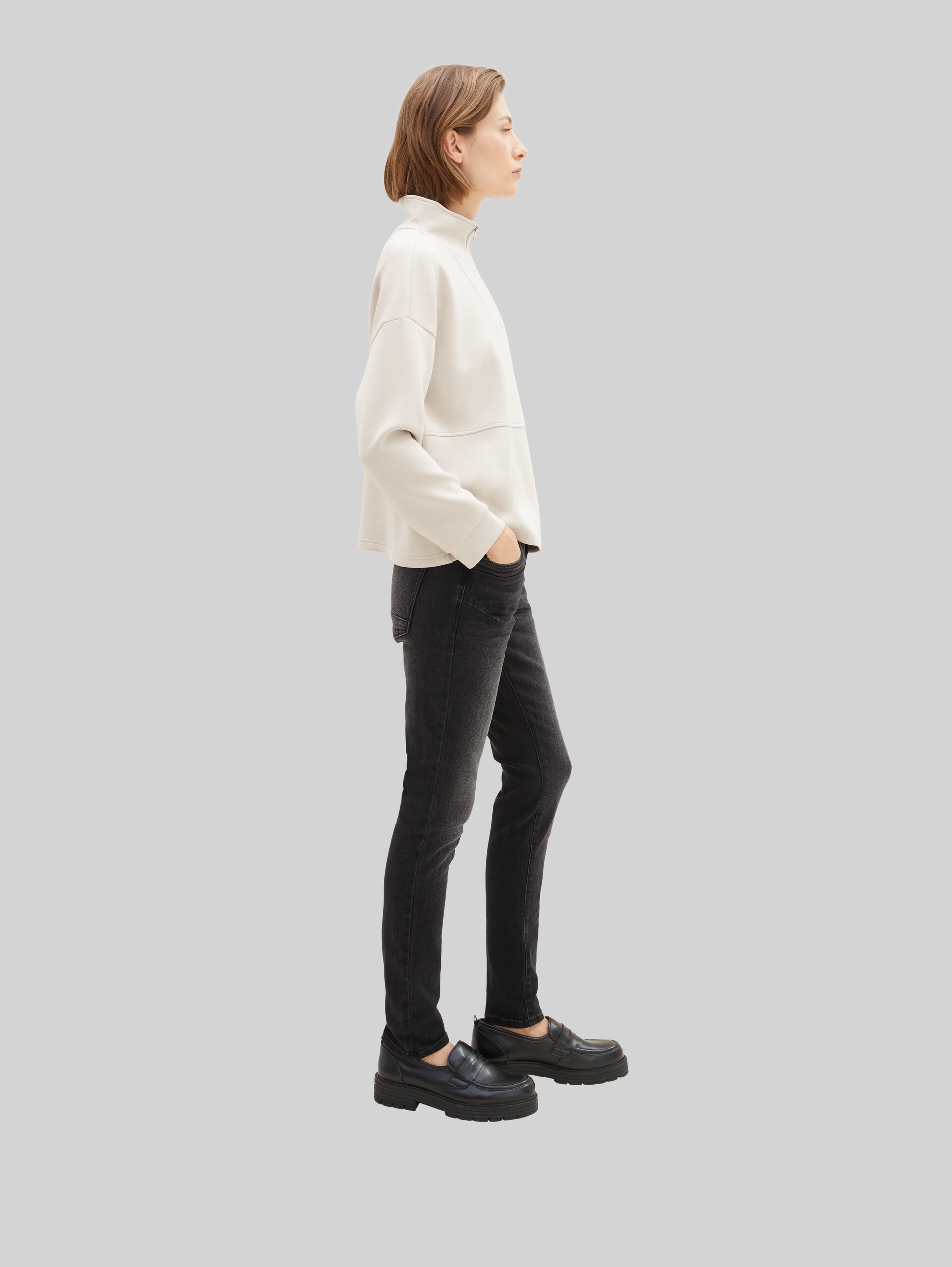 TTTAPERED jeans - black stone wash denim
